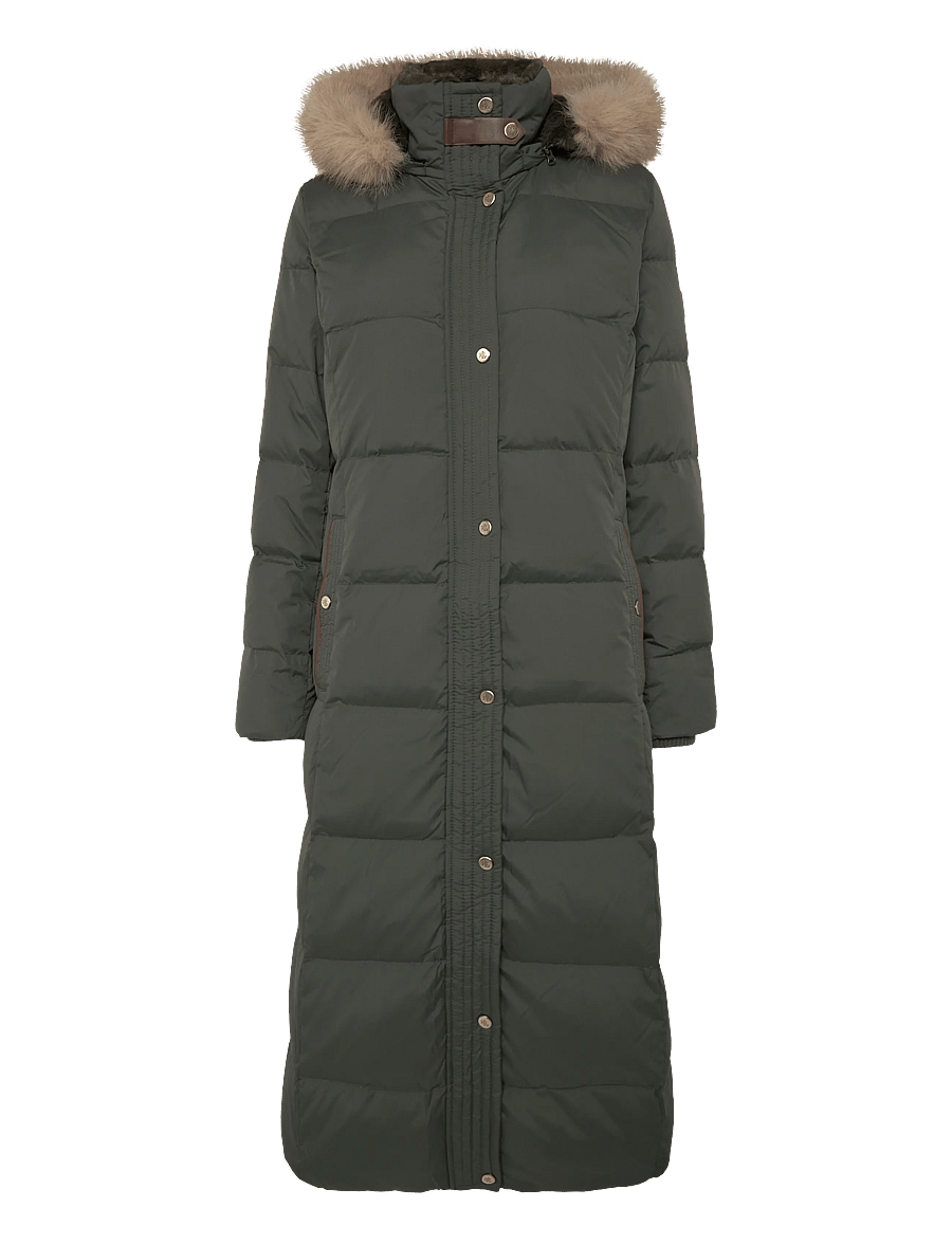 Lauren Ralph Lauren - Faux-Fur-Trim Quilted Hooded Down Coat - vinterjakker - litchfield loden - 2