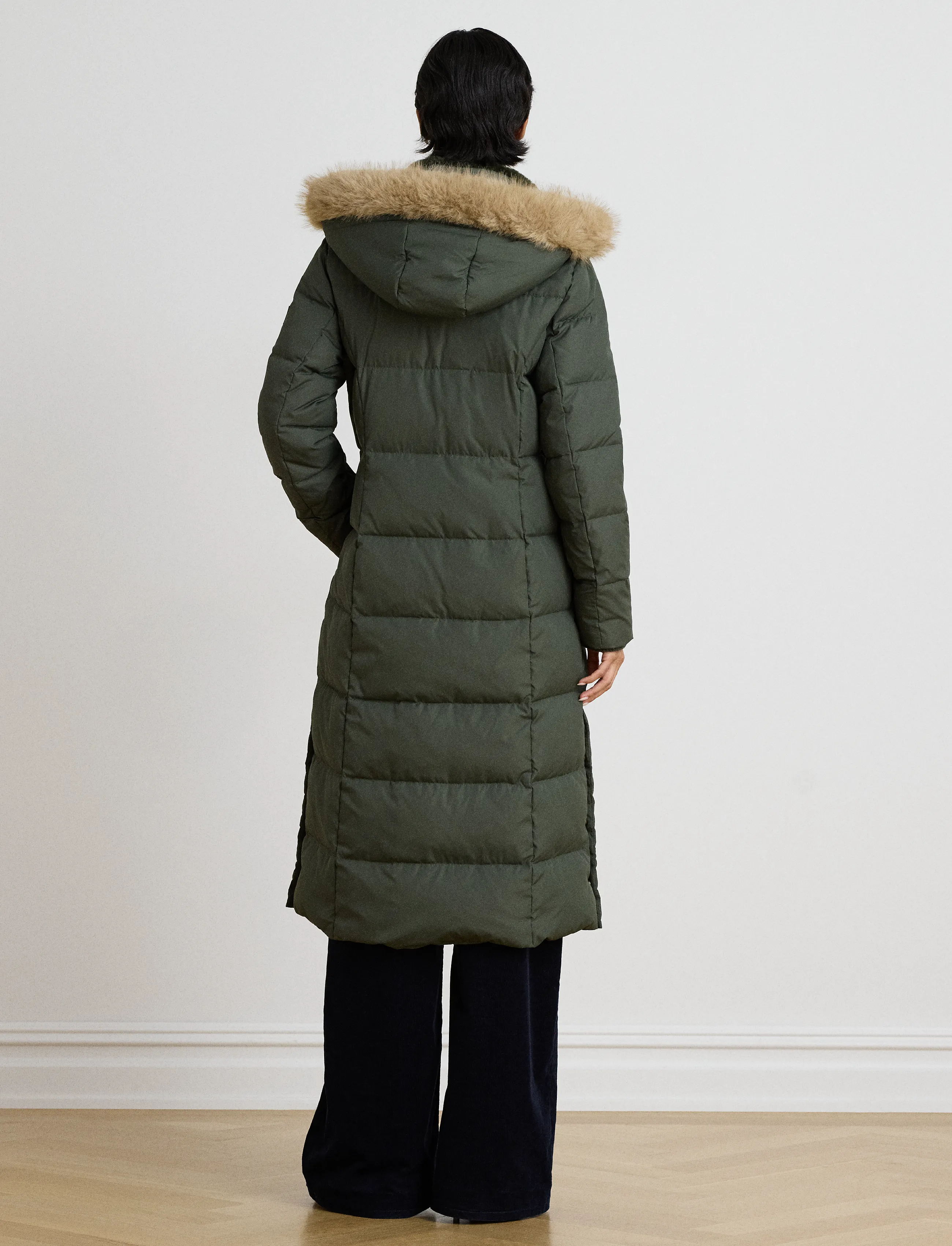 Lauren Ralph Lauren - Faux-Fur-Trim Quilted Hooded Down Coat - talvejoped - litchfield loden - 3