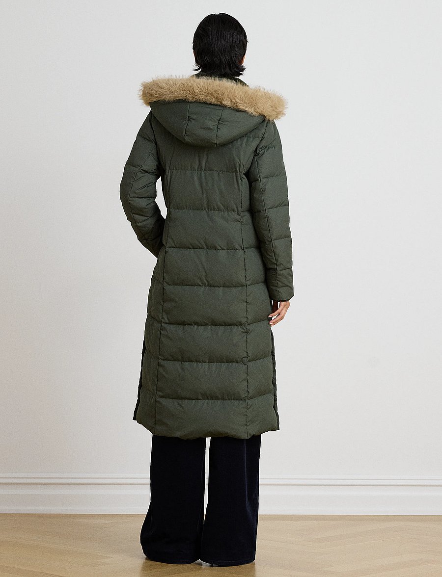 Lauren Ralph Lauren - Faux-Fur-Trim Quilted Hooded Down Coat - talvejoped - litchfield loden - 3