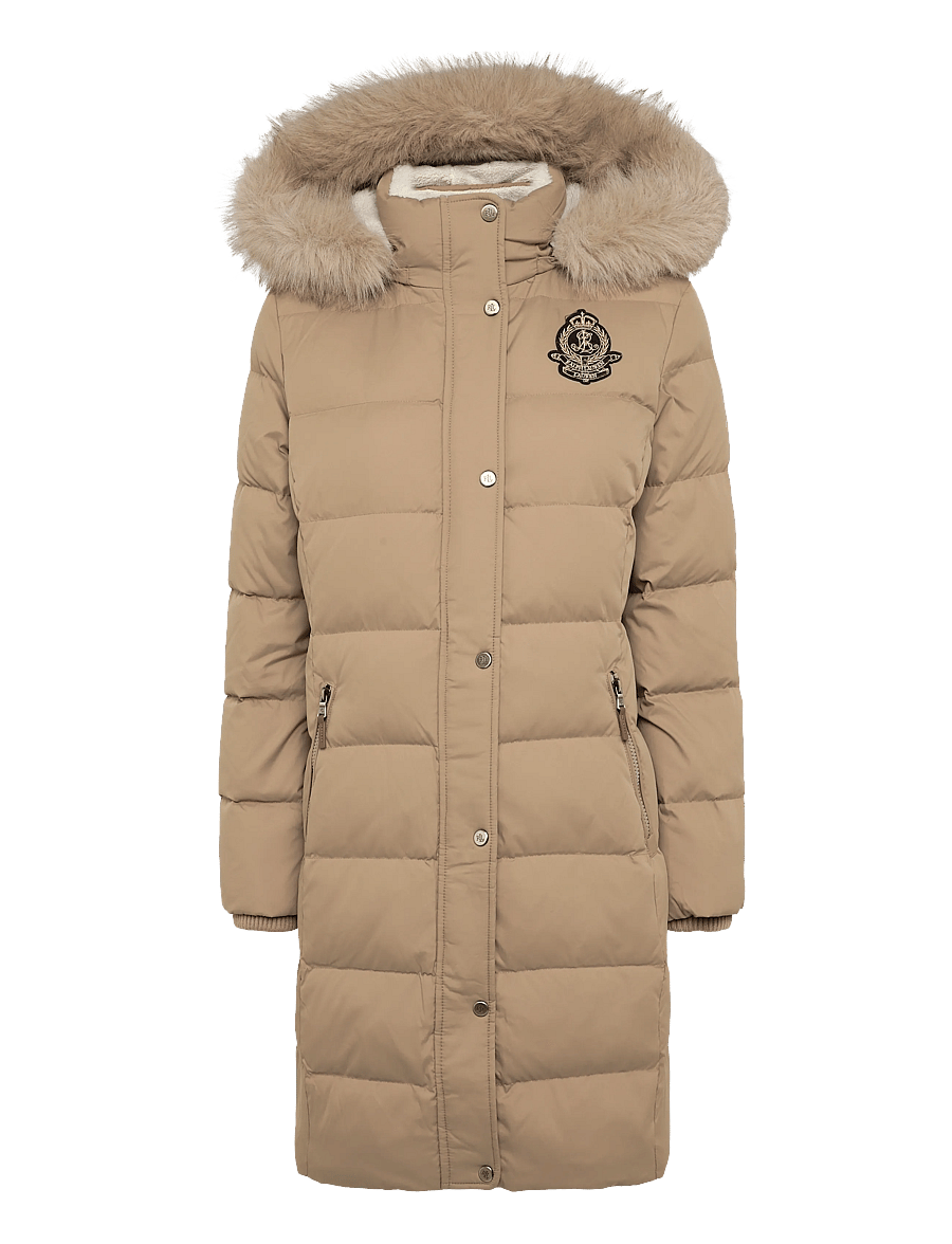 Lauren Ralph Lauren - Crest-Patch Hooded Down Coat - talvejoped - classic camel - 0