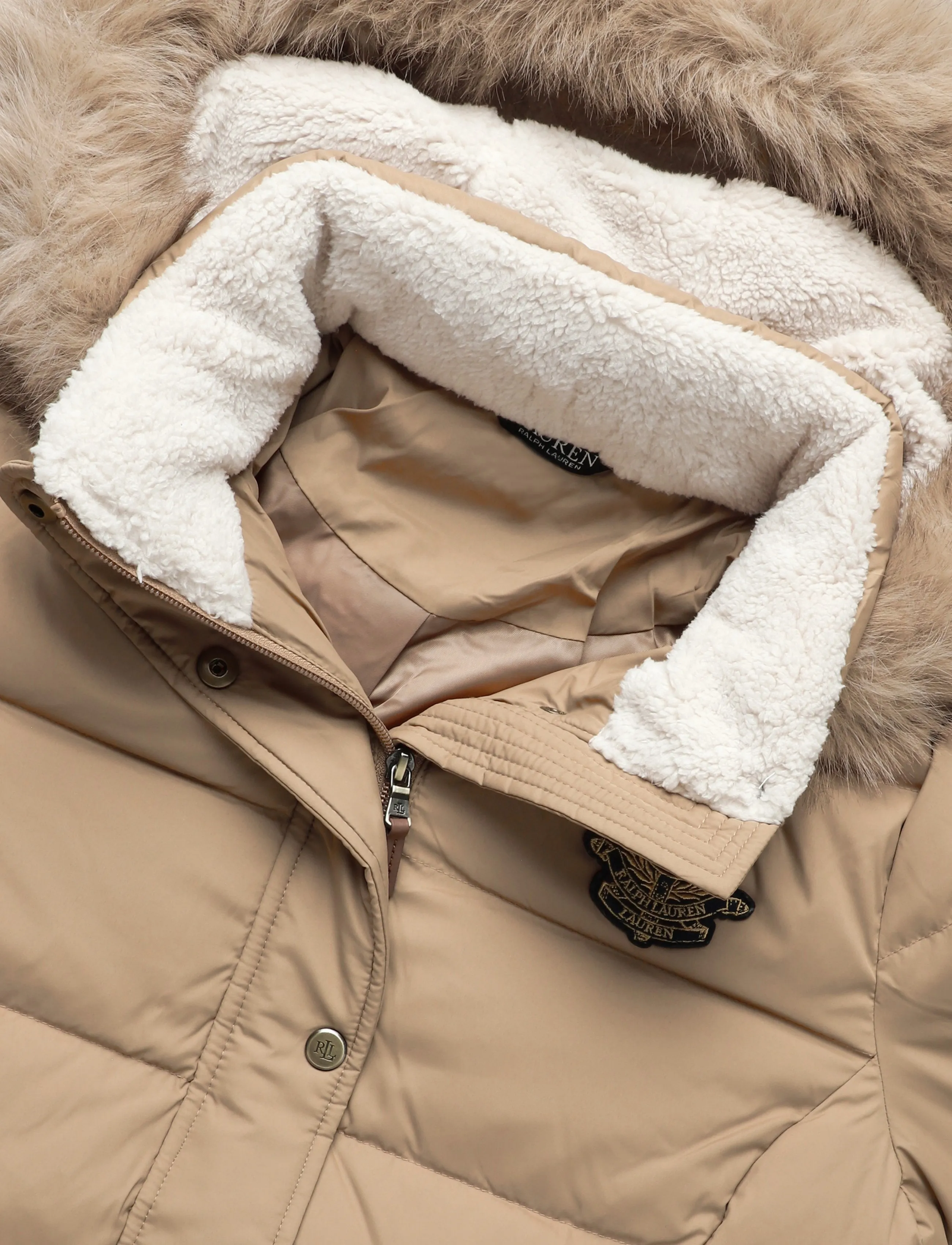 Lauren Ralph Lauren - Crest-Patch Hooded Down Coat - talvejoped - classic camel - 2