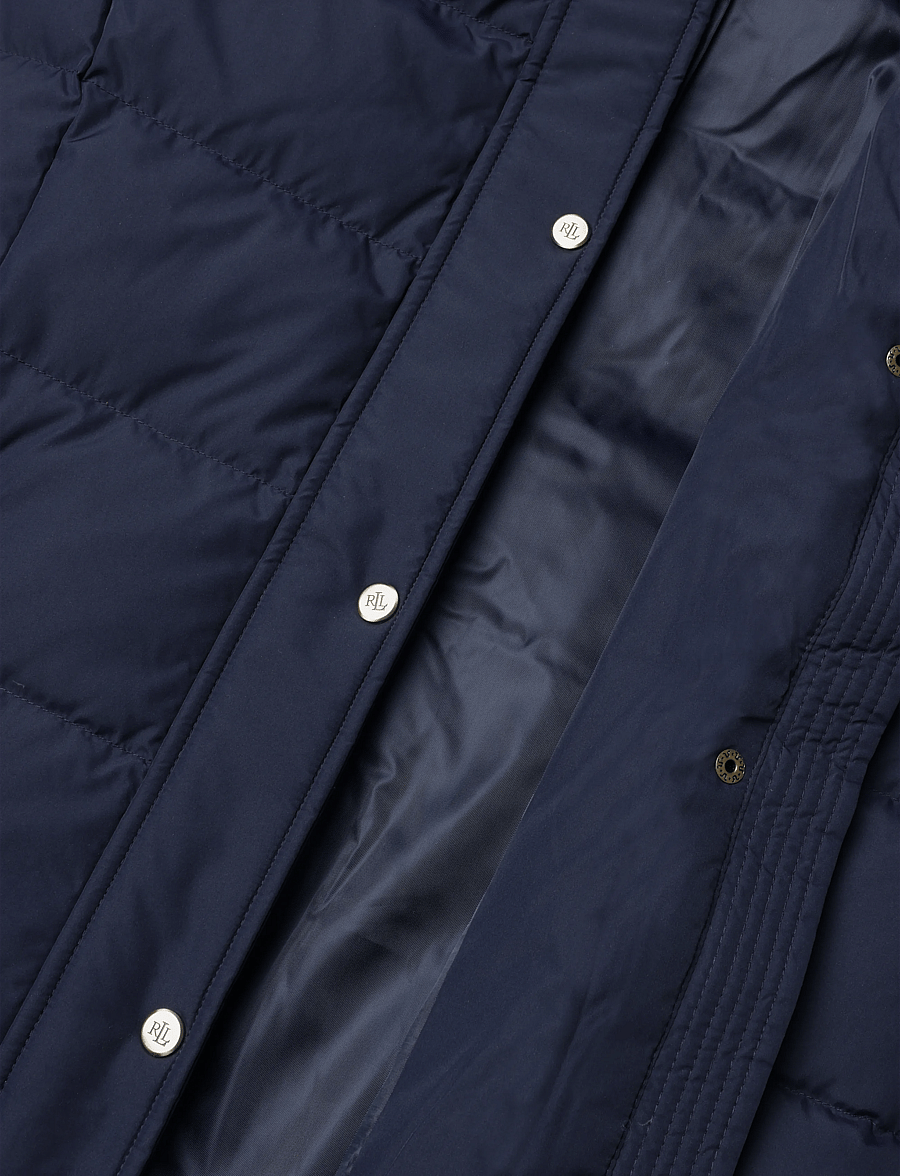Lauren Ralph Lauren - Crest-Patch Hooded Down Coat - vinterjackor - dk navy - 4