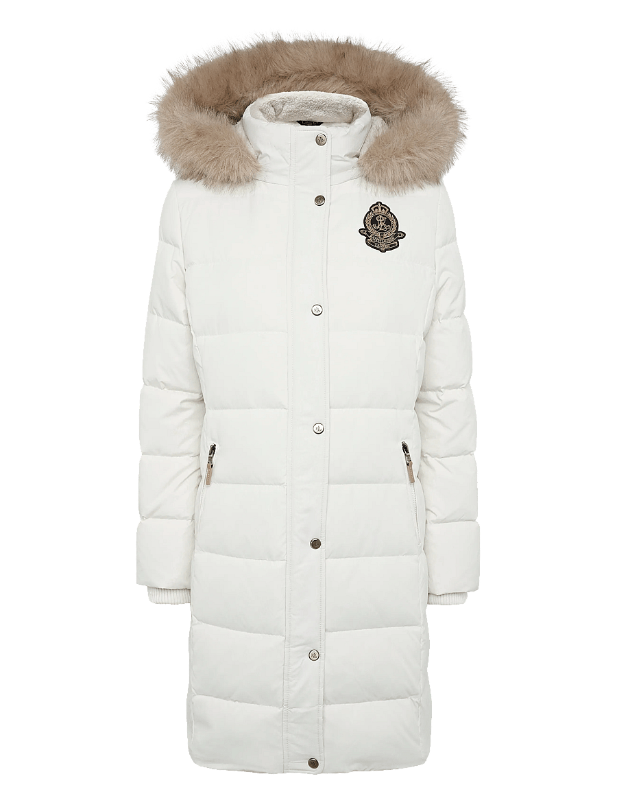 Lauren Ralph Lauren - Crest-Patch Hooded Down Coat - winterjacken - mascarpone cream - 0
