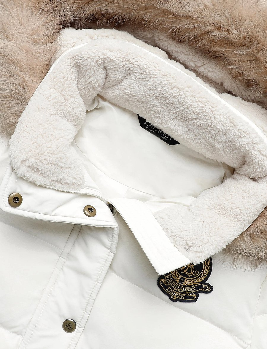 Lauren Ralph Lauren - Crest-Patch Hooded Down Coat - winterjacken - mascarpone cream - 2