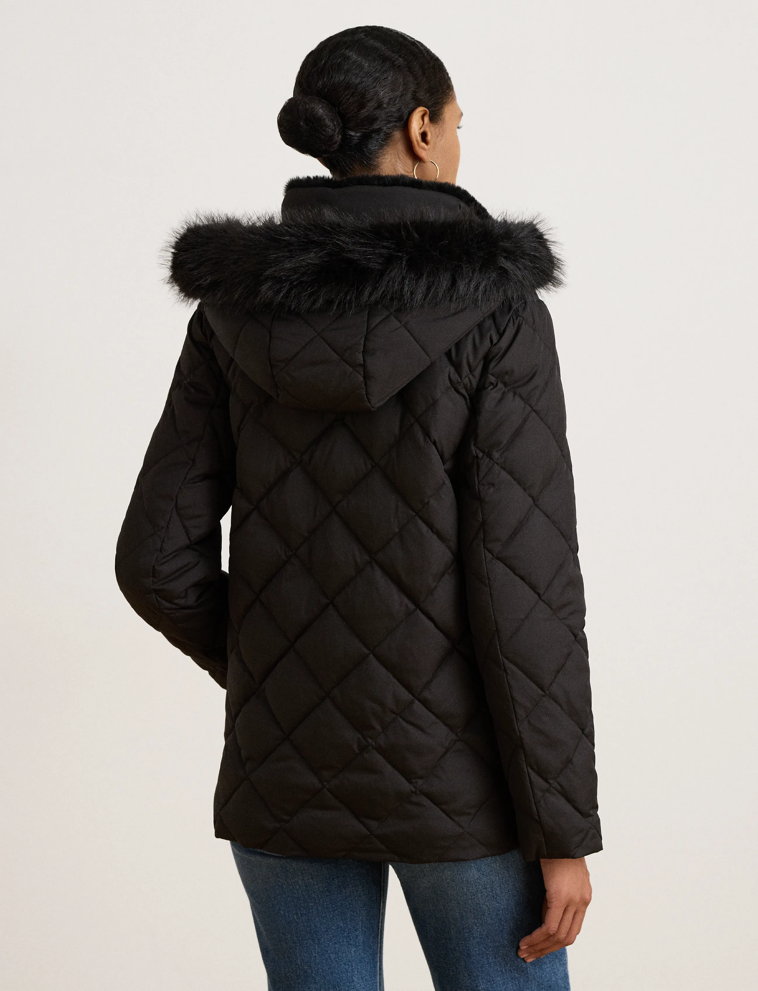Lauren Ralph Lauren - Crest-Patch Quilted Hooded Down Coat - black - 3