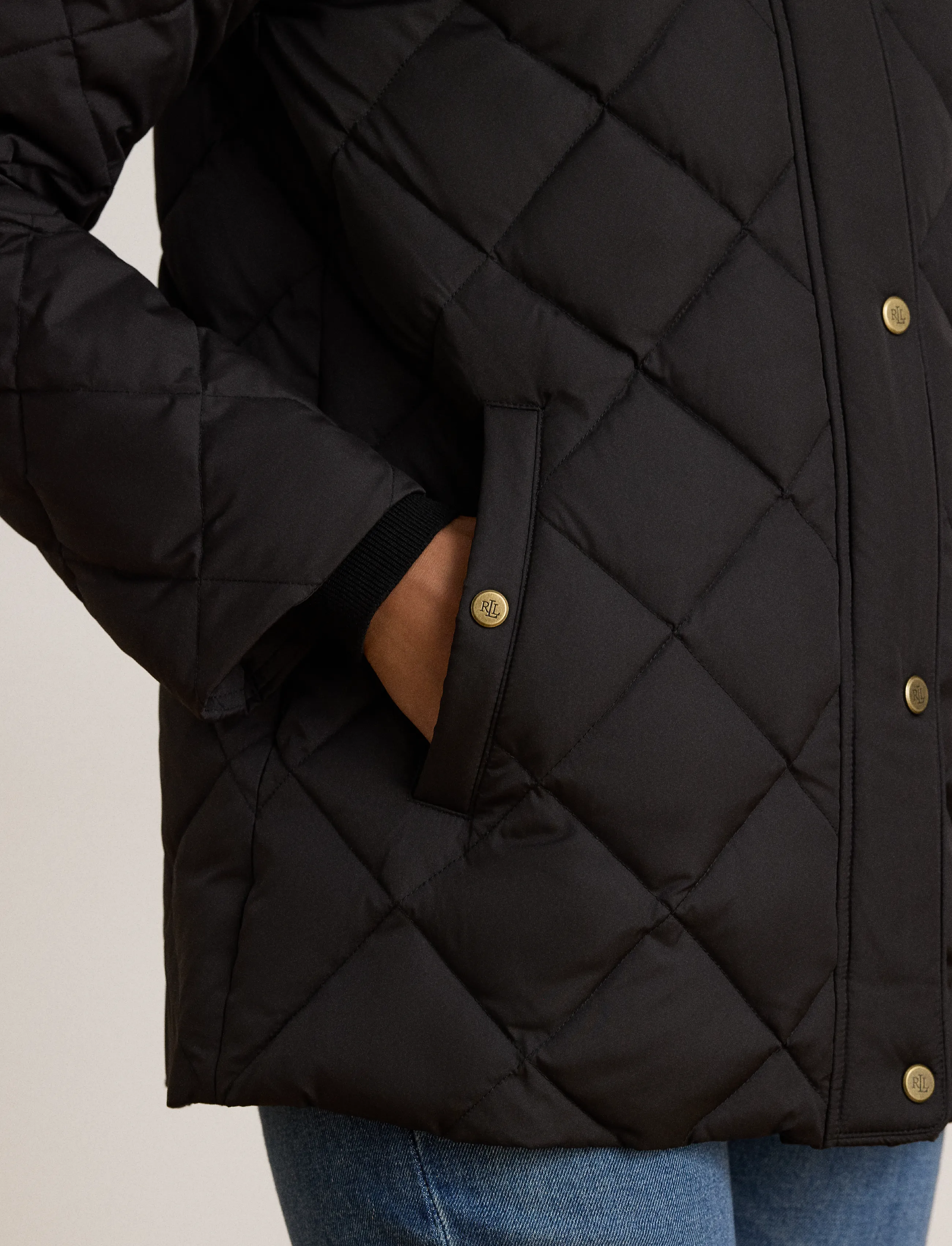 Lauren Ralph Lauren - Crest-Patch Quilted Hooded Down Coat - black - 4