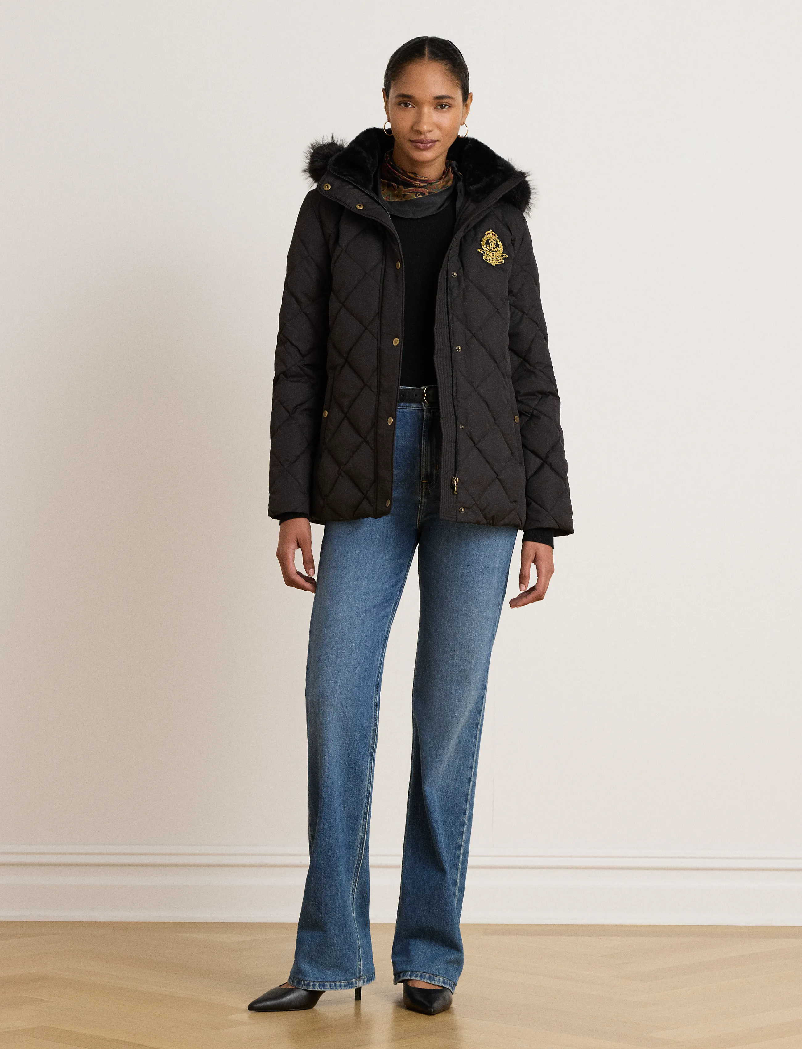 Lauren Ralph Lauren Crest-Patch Quilted Hooded Down Coat dunjackor dam – bild 4