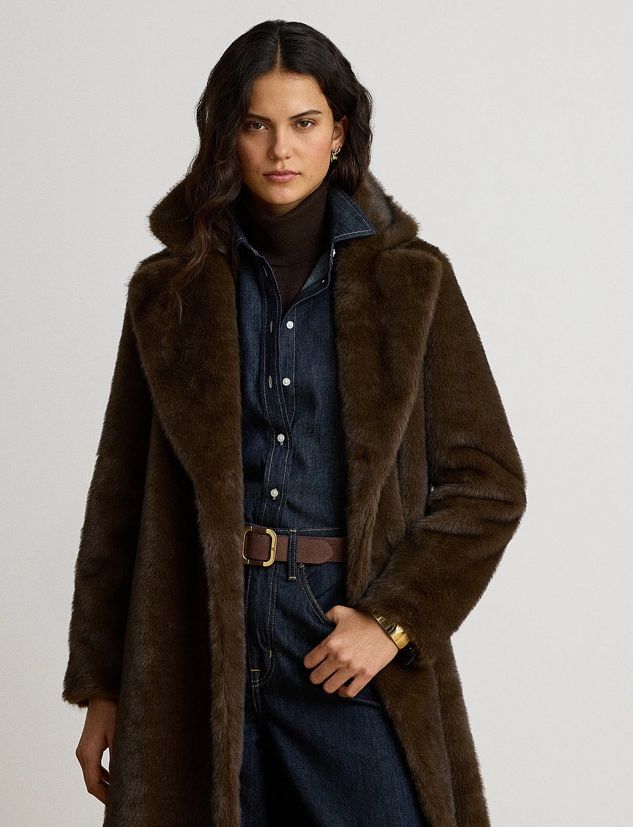 Lauren Ralph Lauren - Faux-Fur Reefer Coat - circuit brown - 4