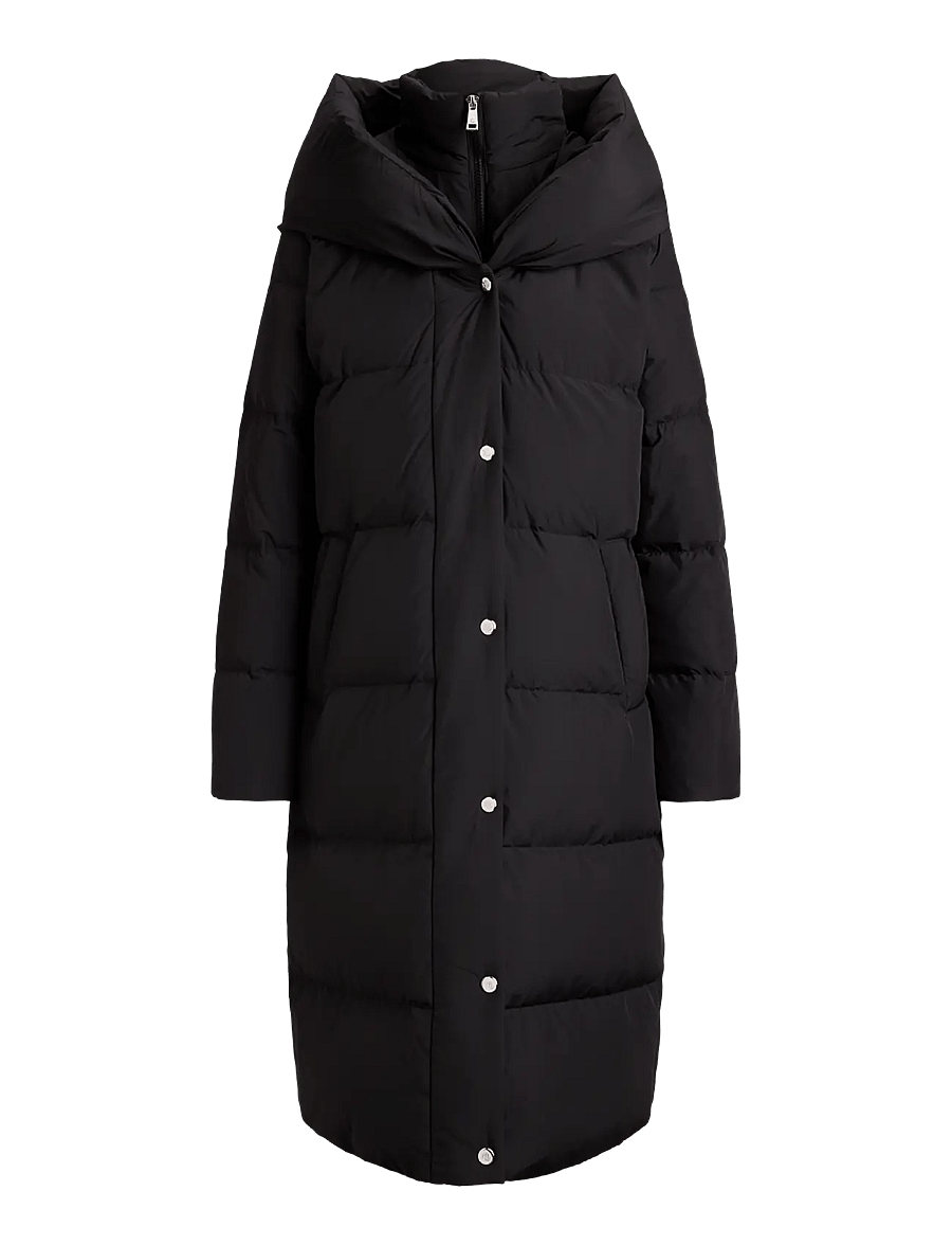 Lauren Ralph Lauren - Oversize-Collar Quilted Down Coat - vinterjakker - black - 1