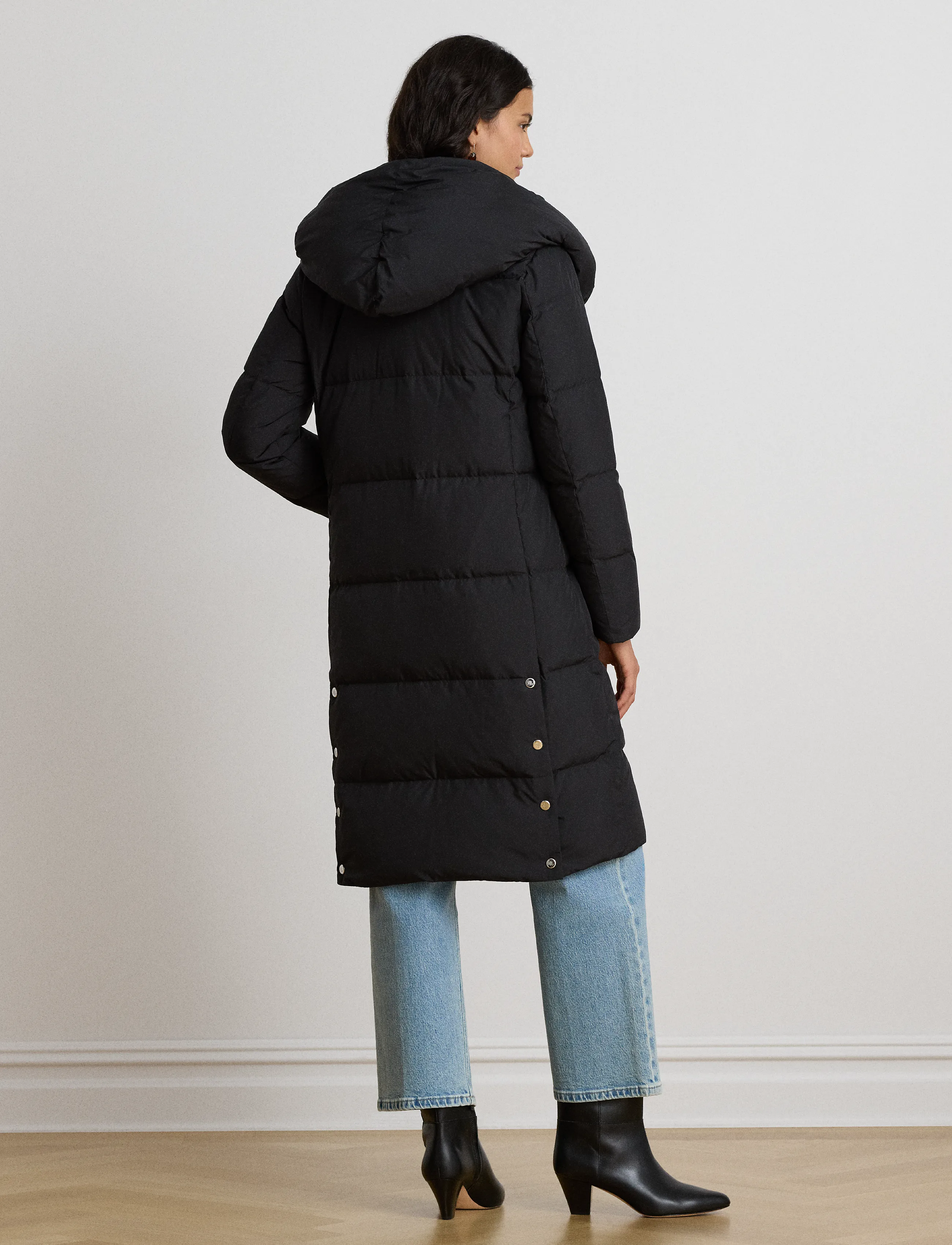 Lauren Ralph Lauren - Oversize-Collar Quilted Down Coat - vinterjakker - black - 2