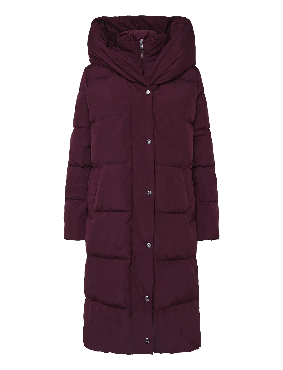 Lauren Ralph Lauren - Oversize-Collar Quilted Down Coat - vinterjakker - dark garnet - 2