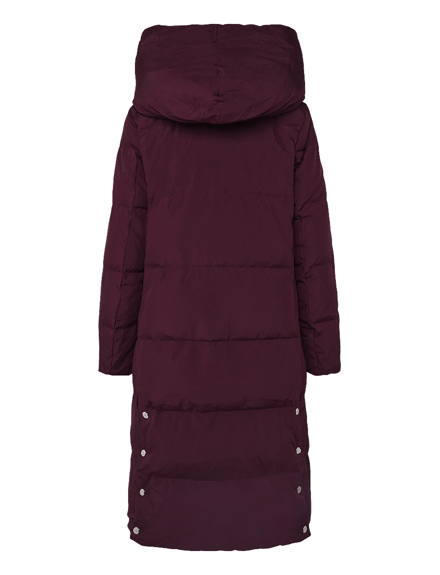 Lauren Ralph Lauren - Oversize-Collar Quilted Down Coat - vinterjakker - dark garnet - 3