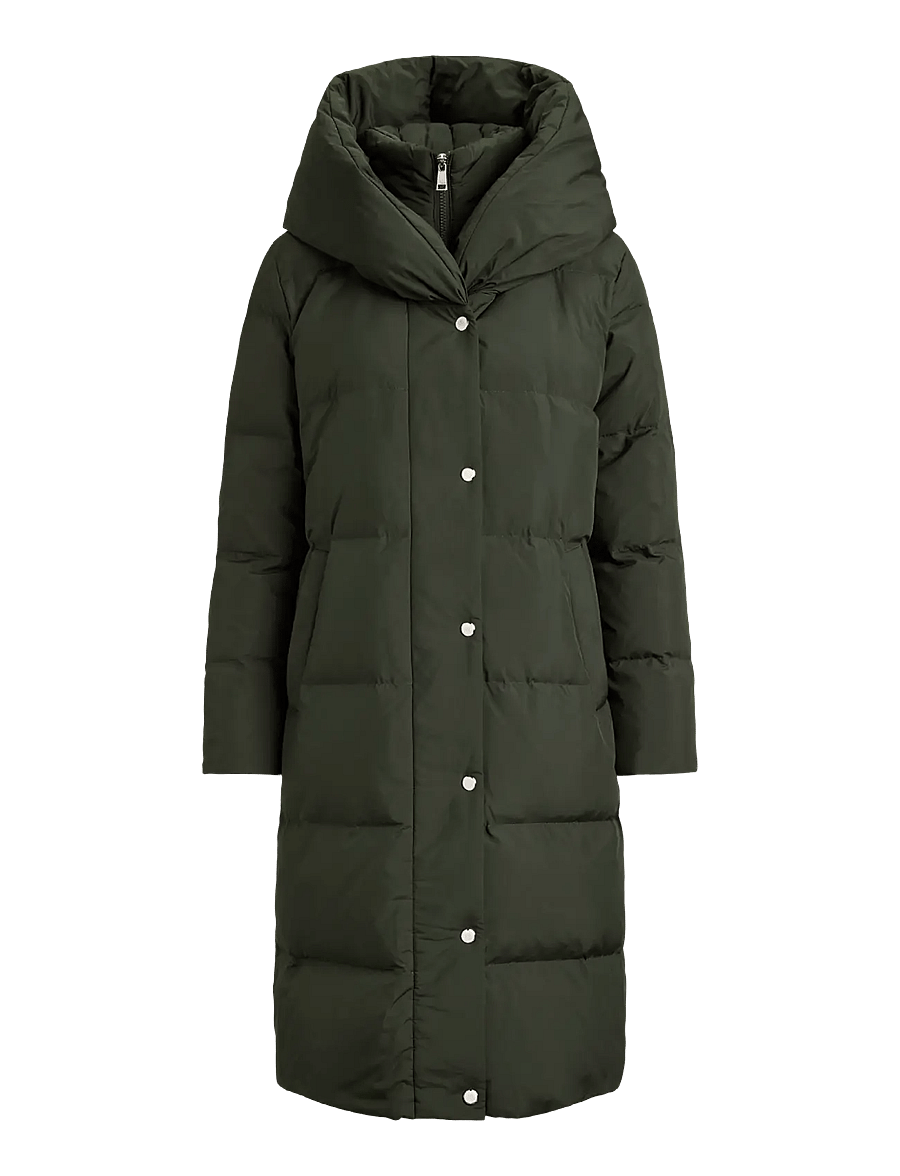 Lauren Ralph Lauren - Quiltad dunkappa med oversize sjalkrage - vinterjackor - litchfield loden - 2