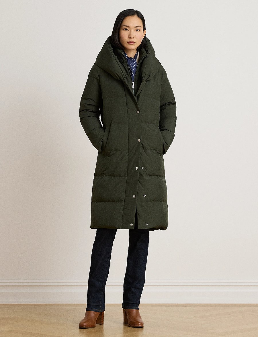 Lauren Ralph Lauren - Quiltad dunkappa med oversize sjalkrage - vinterjackor - litchfield loden - 1