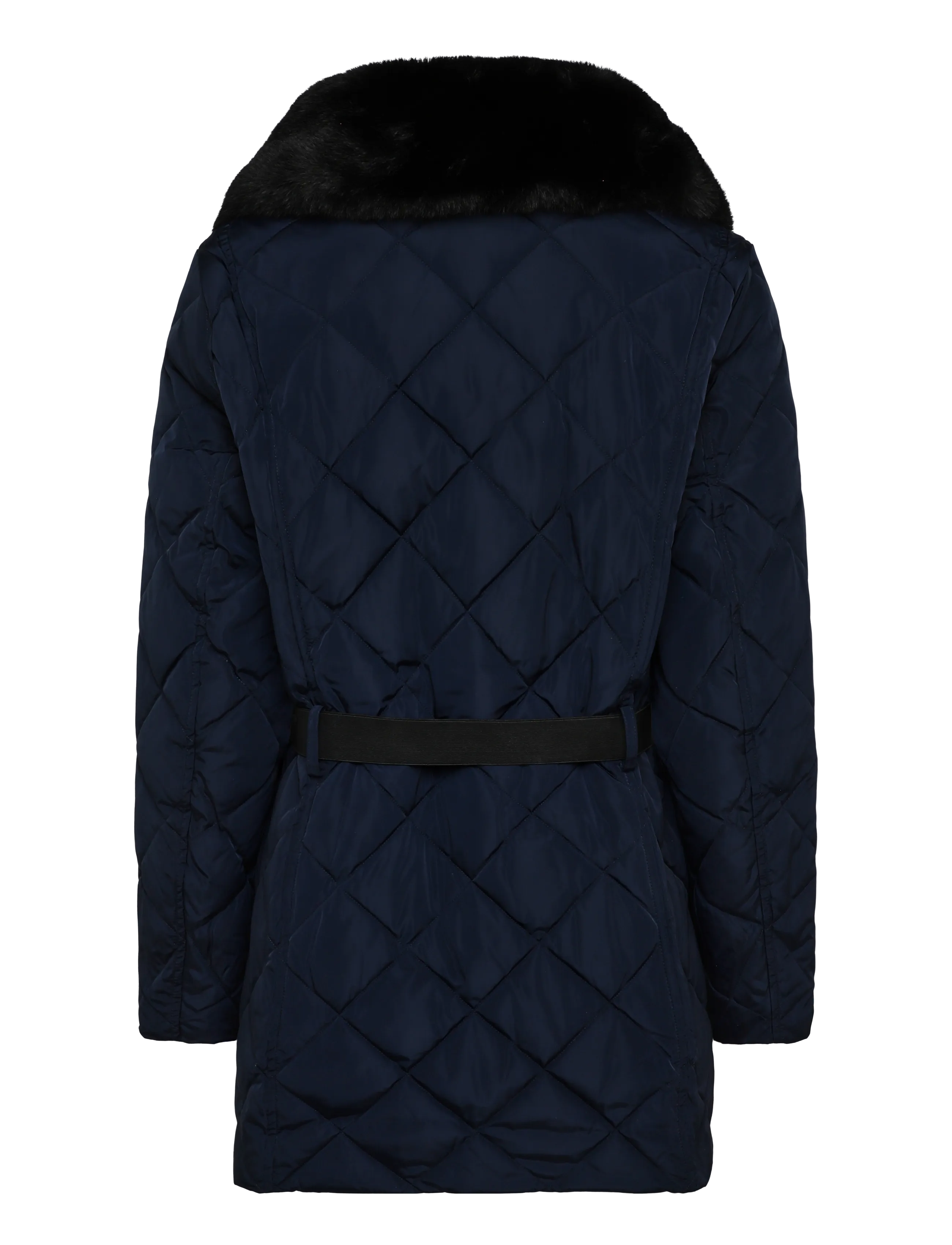 Lauren Ralph Lauren - Faux-Fur-Trim Diamond-Quilted Down Coat - winterjacken - dk navy - 3