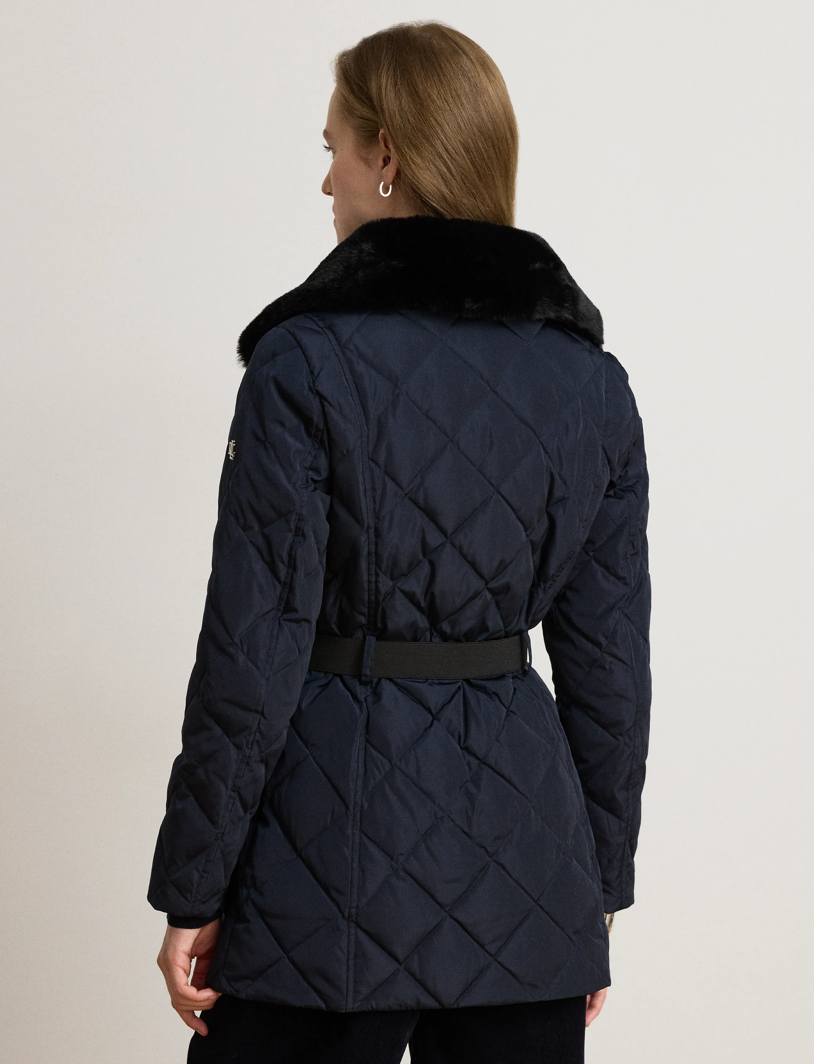 Lauren Ralph Lauren - Rombquiltad dunkappa med pälsimitation - vinterjackor - dk navy - 3