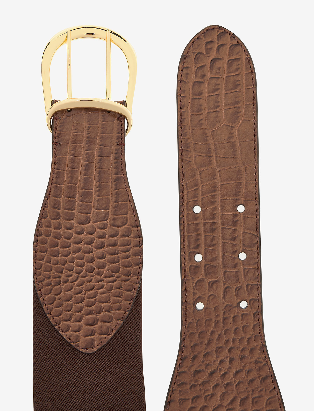 Lauren Ralph Lauren - Stretch Leather Belt - umber brown - 1