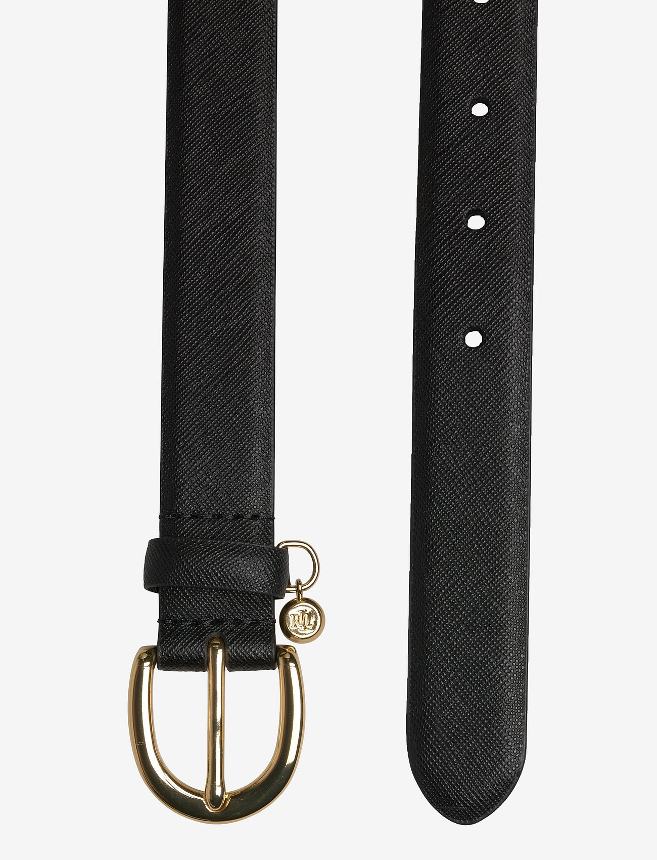 Lauren Ralph Lauren - Charm Crosshatch Leather Belt - vardagsskärp - black - 1