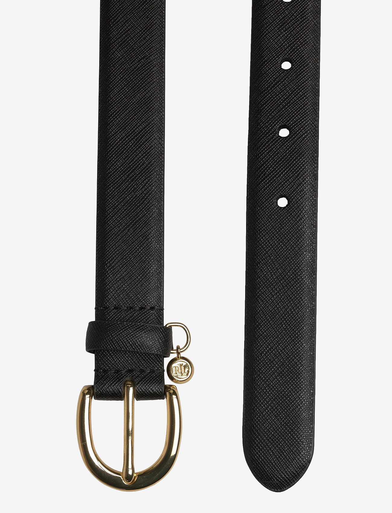 Lauren Ralph Lauren - Charm Crosshatch Leather Belt - jostas - black - 1