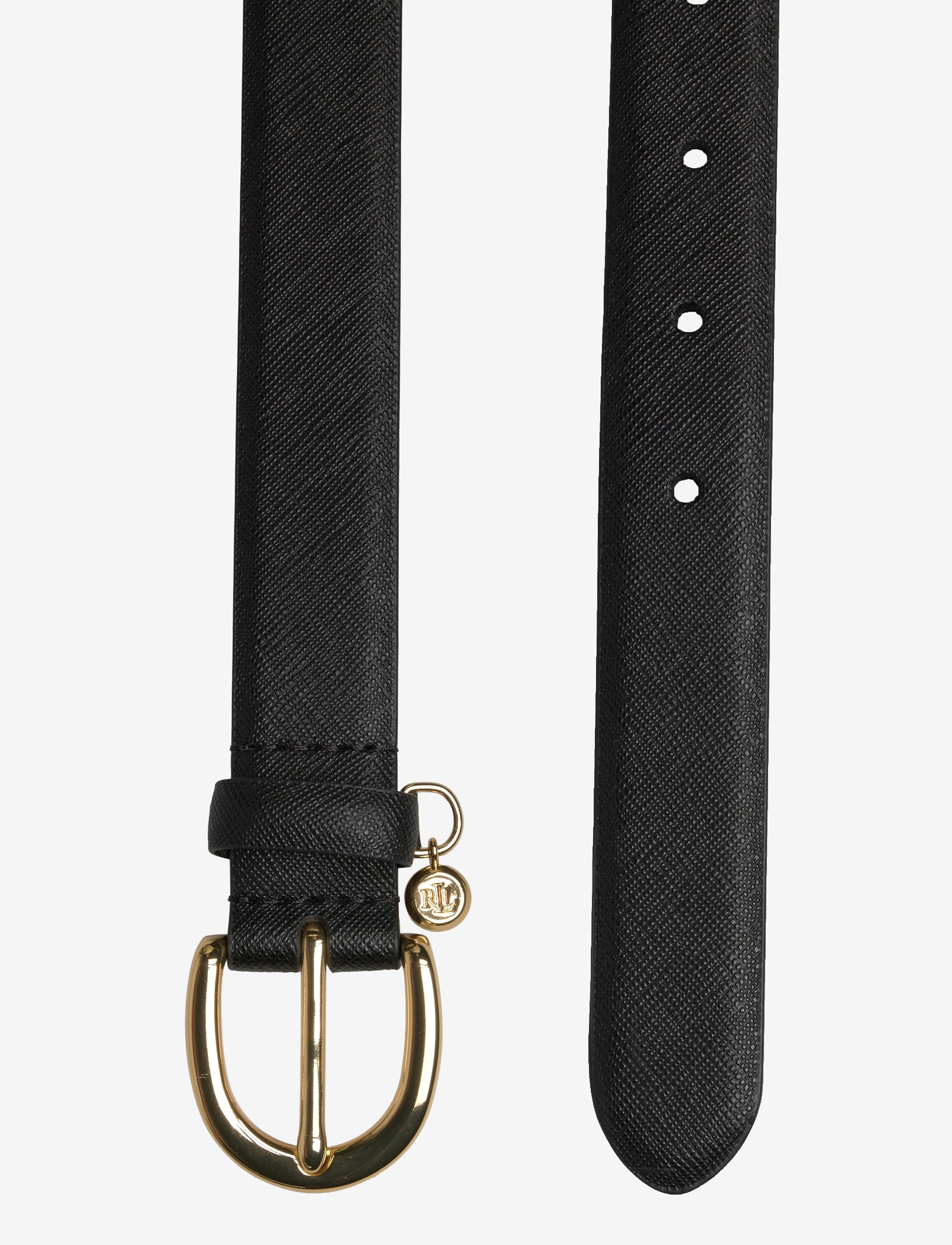 Lauren Ralph Lauren - Charm Crosshatch Leather Belt - ledergürtel - black - 1
