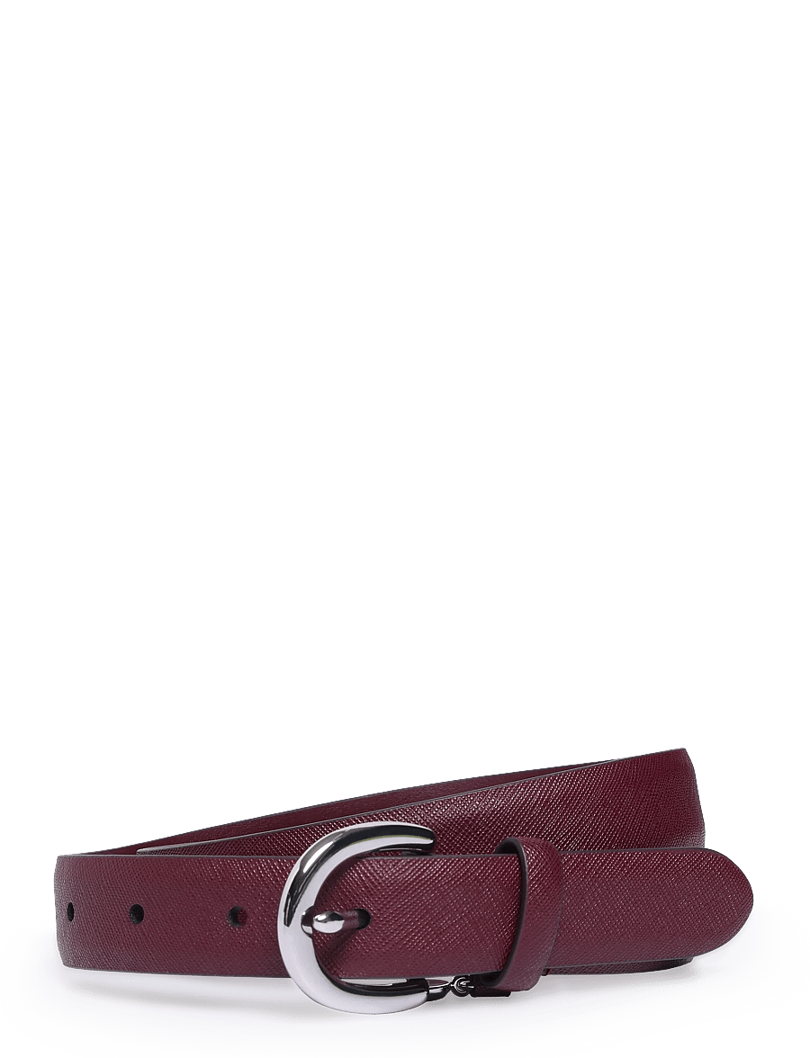 Lauren Ralph Lauren - Charm Crosshatch Leather Belt - läderskärp - dark garnet - 0