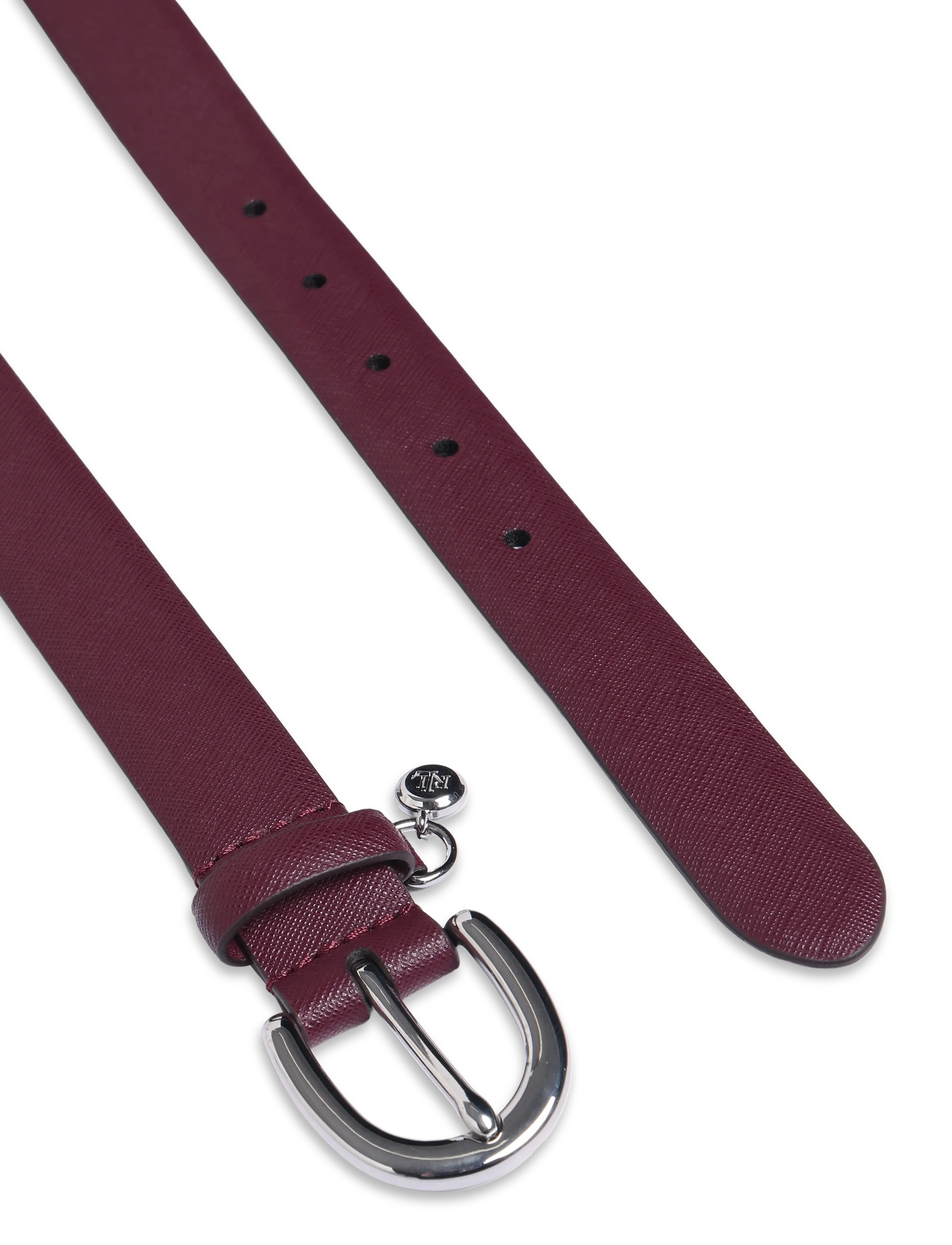 Lauren Ralph Lauren - Charm Crosshatch Leather Belt - läderskärp - dark garnet - 1