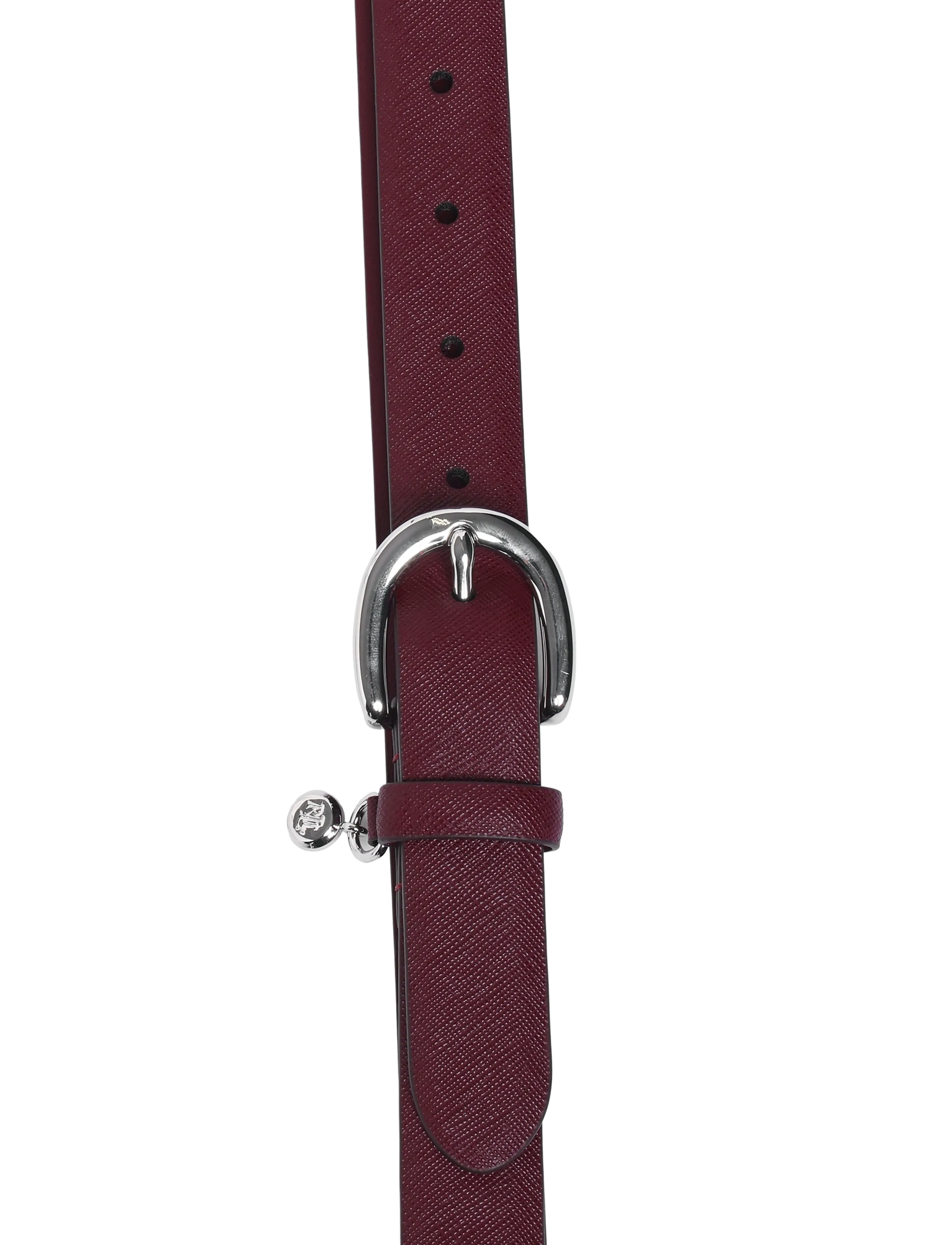 Lauren Ralph Lauren - Charm Crosshatch Leather Belt - läderskärp - dark garnet - 2