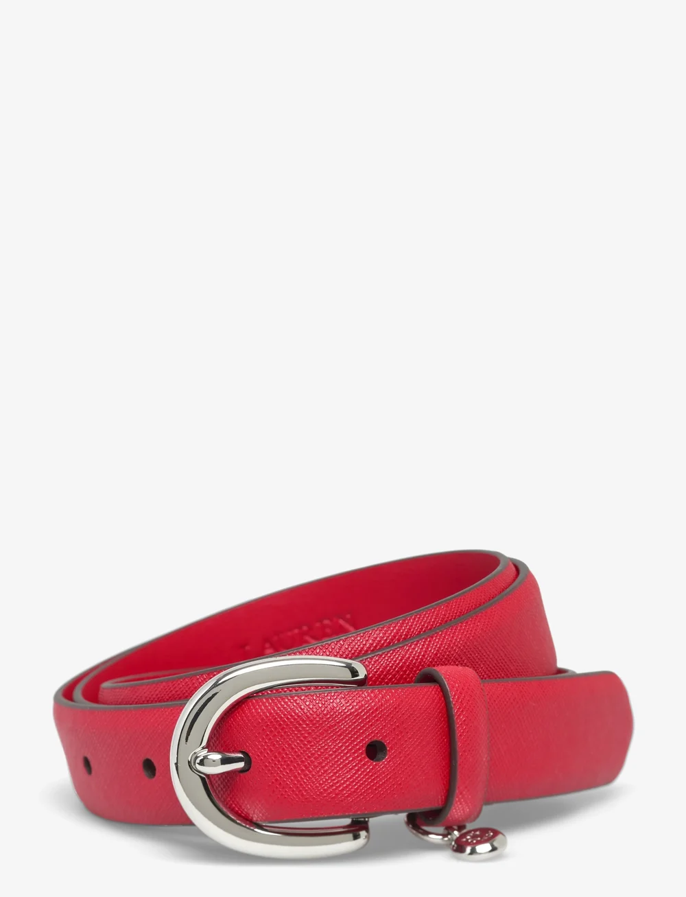Lauren Ralph Lauren - Charm Crosshatch Leather Belt - casual bælter - festive red/palla - 0