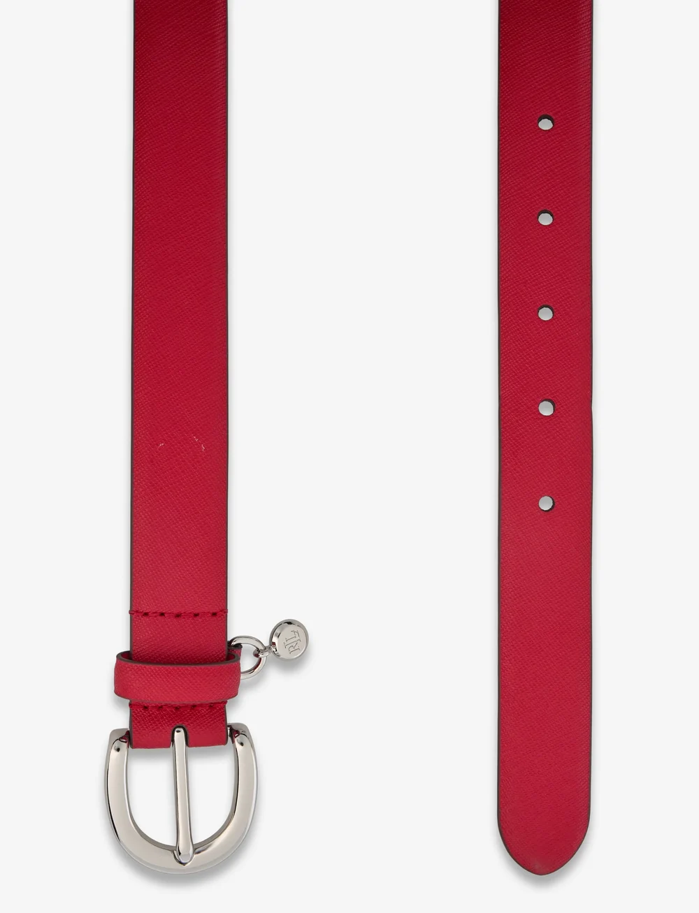 Lauren Ralph Lauren - Charm Crosshatch Leather Belt - casual bælter - festive red/palla - 1