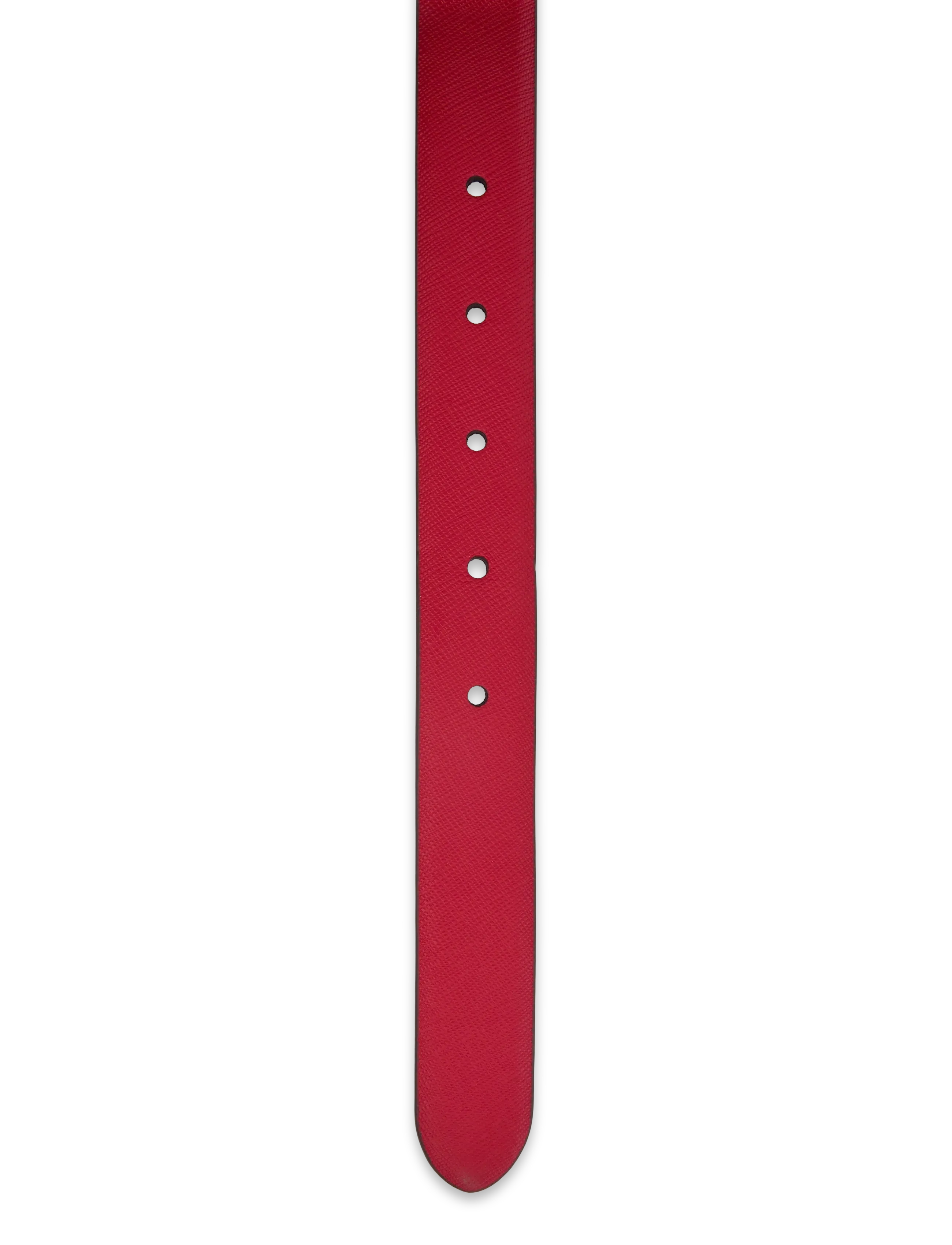 Lauren Ralph Lauren - Charm Crosshatch Leather Belt - læderbælter - festive red/palla - 2