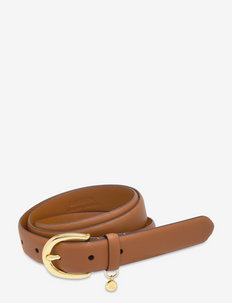 Charm Crosshatch Leather Belt, Lauren Ralph Lauren