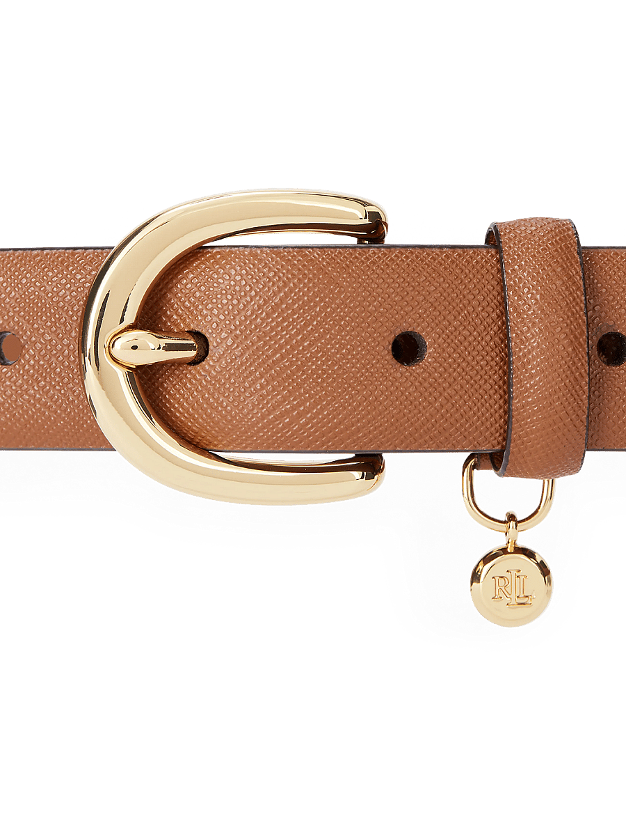 Lauren Ralph Lauren - Charm Crosshatch Leather Belt - nahkrihmad - lauren tan - 3