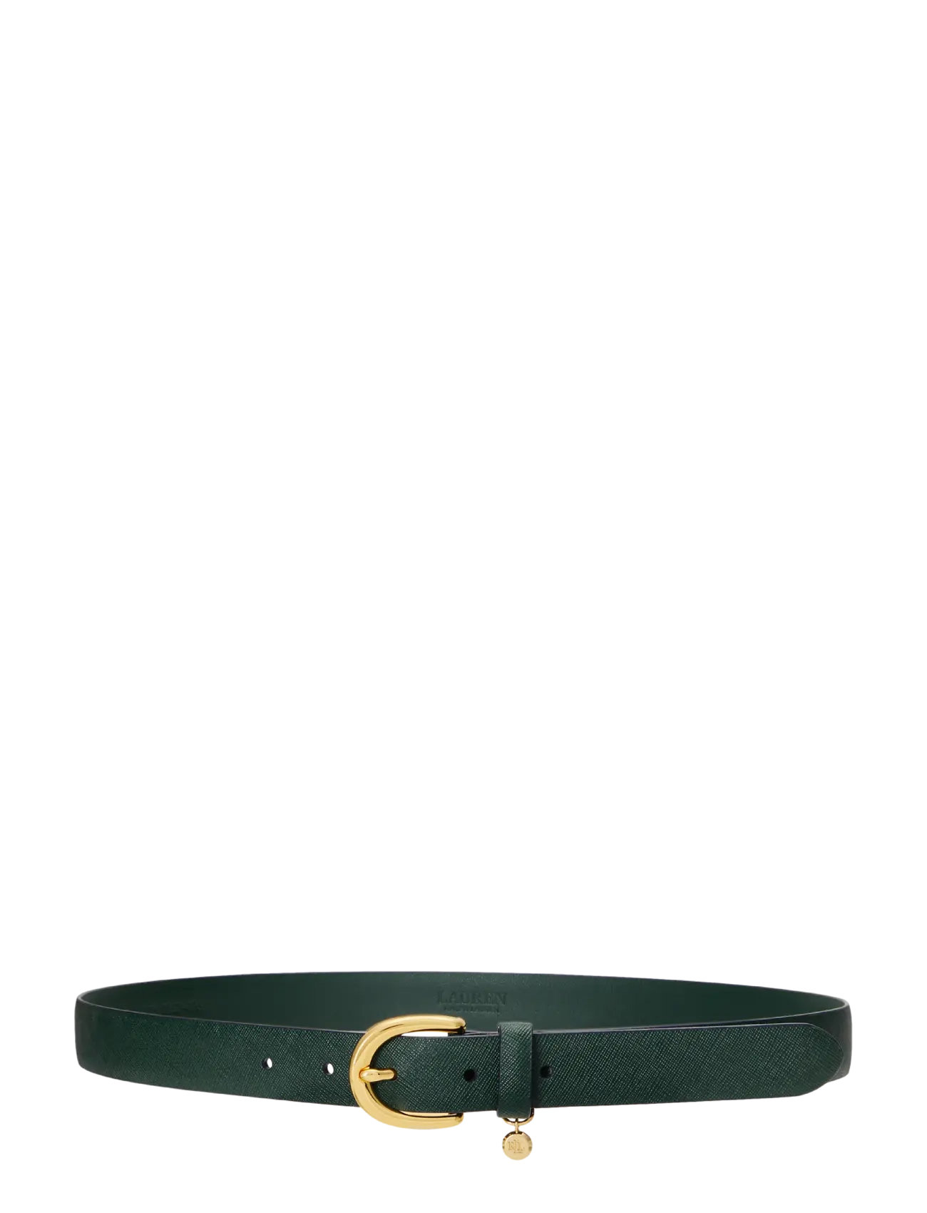 Lauren Ralph Lauren Charm Crosshatch Leather Belt - Ralph Lauren - SEASON GREEN / green