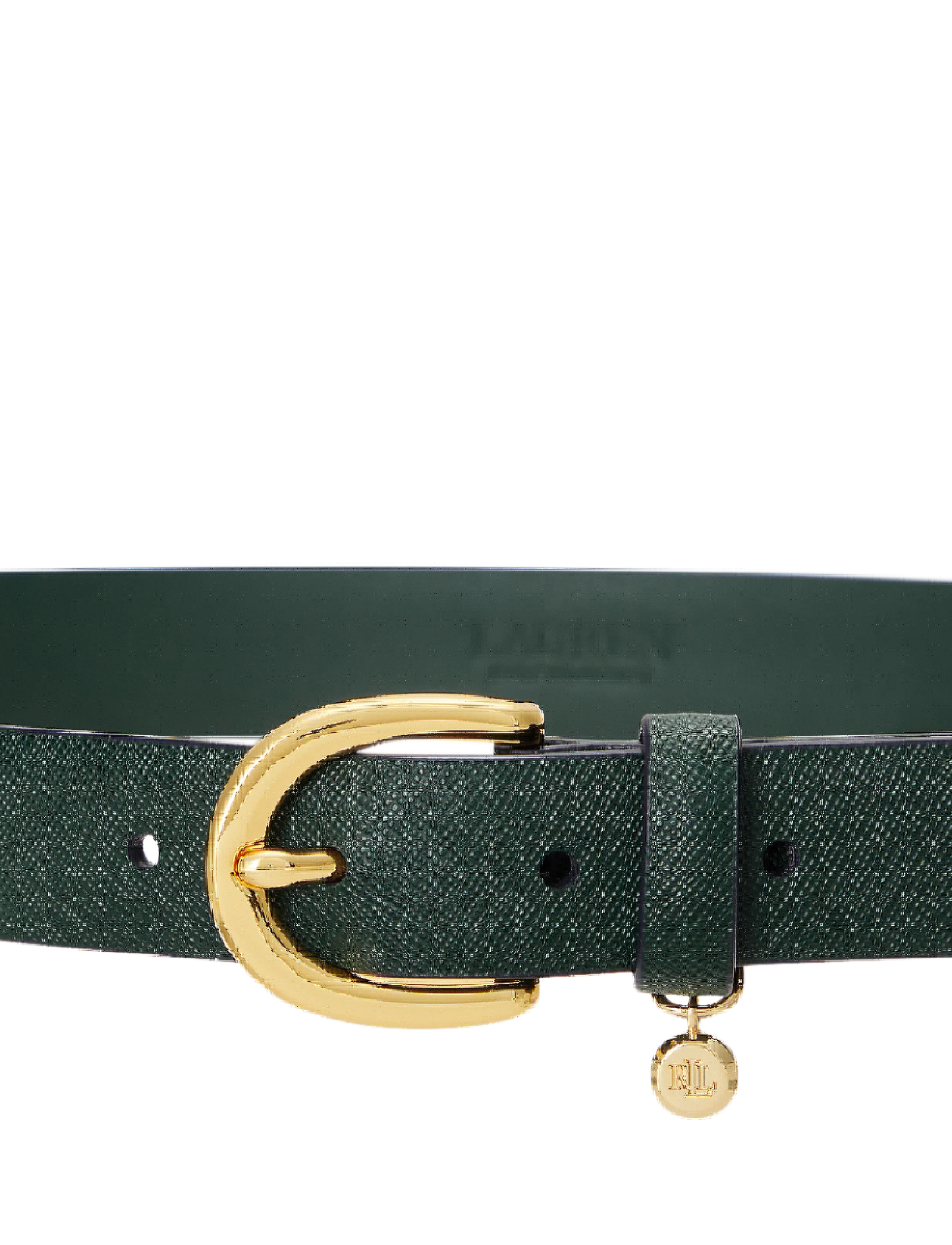 Lauren Ralph Lauren - Charm Crosshatch Leather Belt - nahkrihmad - season green - 2