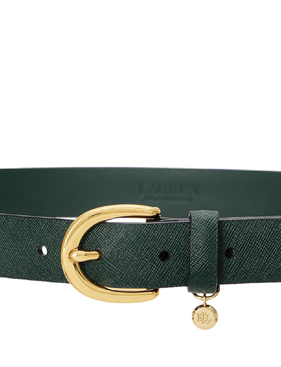 Lauren Ralph Lauren - Charm Crosshatch Leather Belt - nahkrihmad - season green - 2
