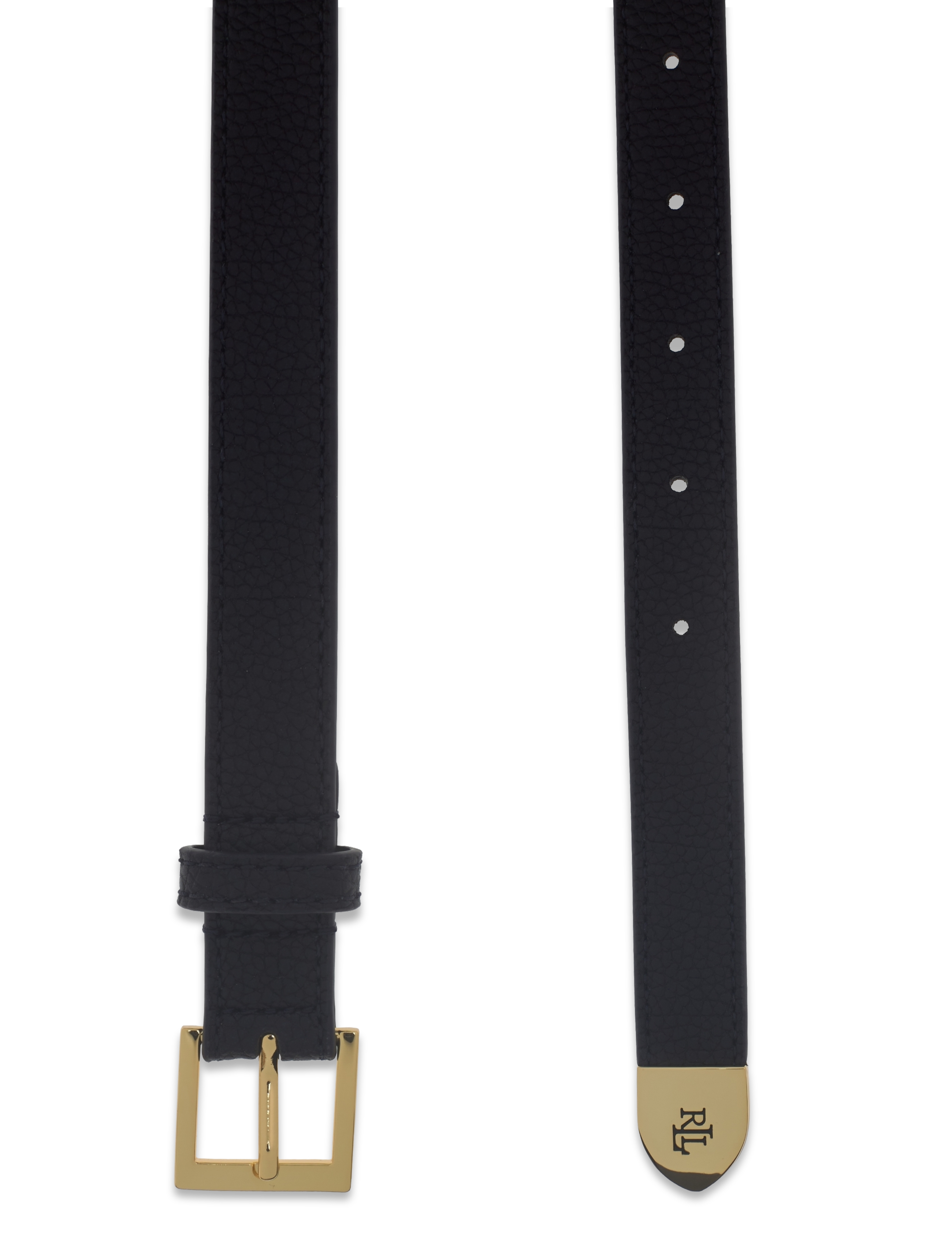 Lauren Ralph Lauren - Logo-Tip Pebbled Leather Belt - lauren navy - 1