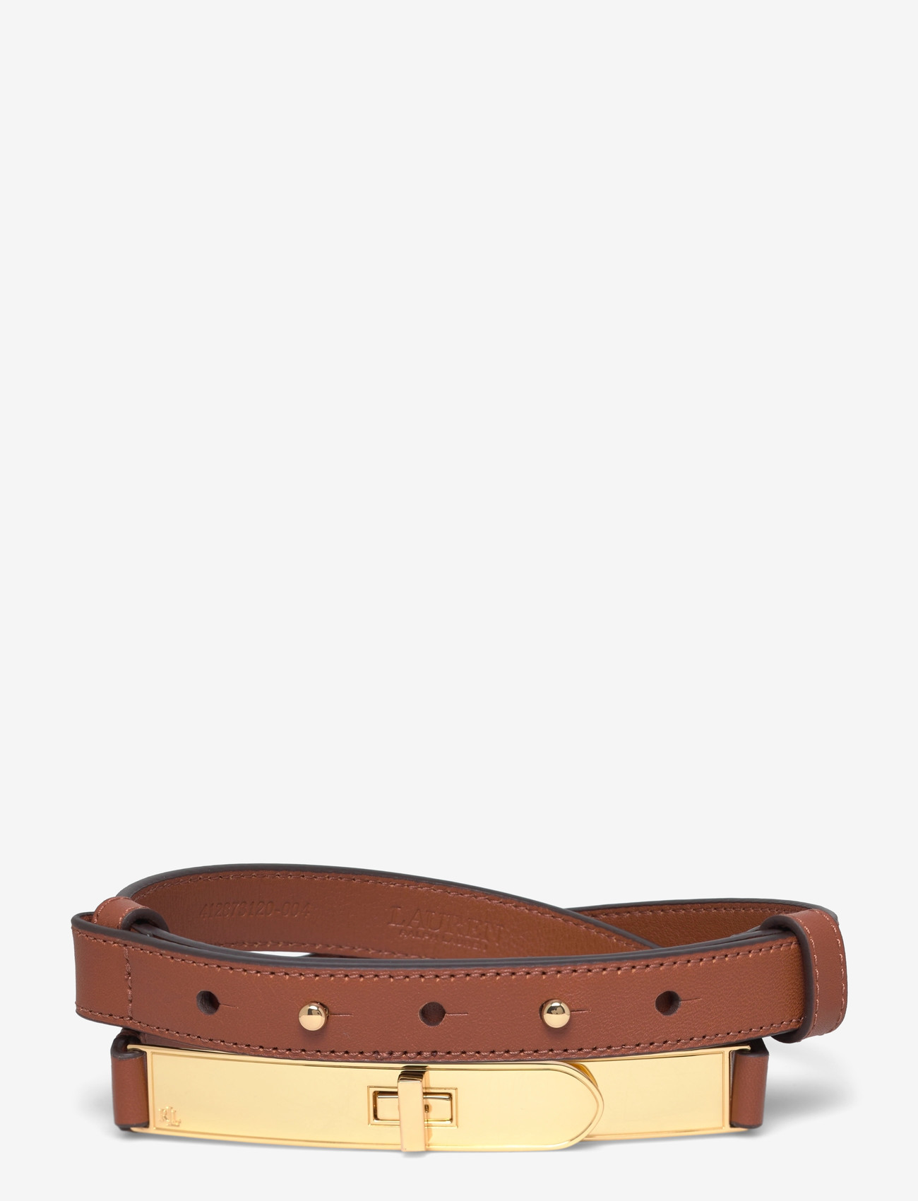 Lauren Ralph Lauren - Turn-Lock Skinny Leather Belt - läderskärp - lauren tan - 0