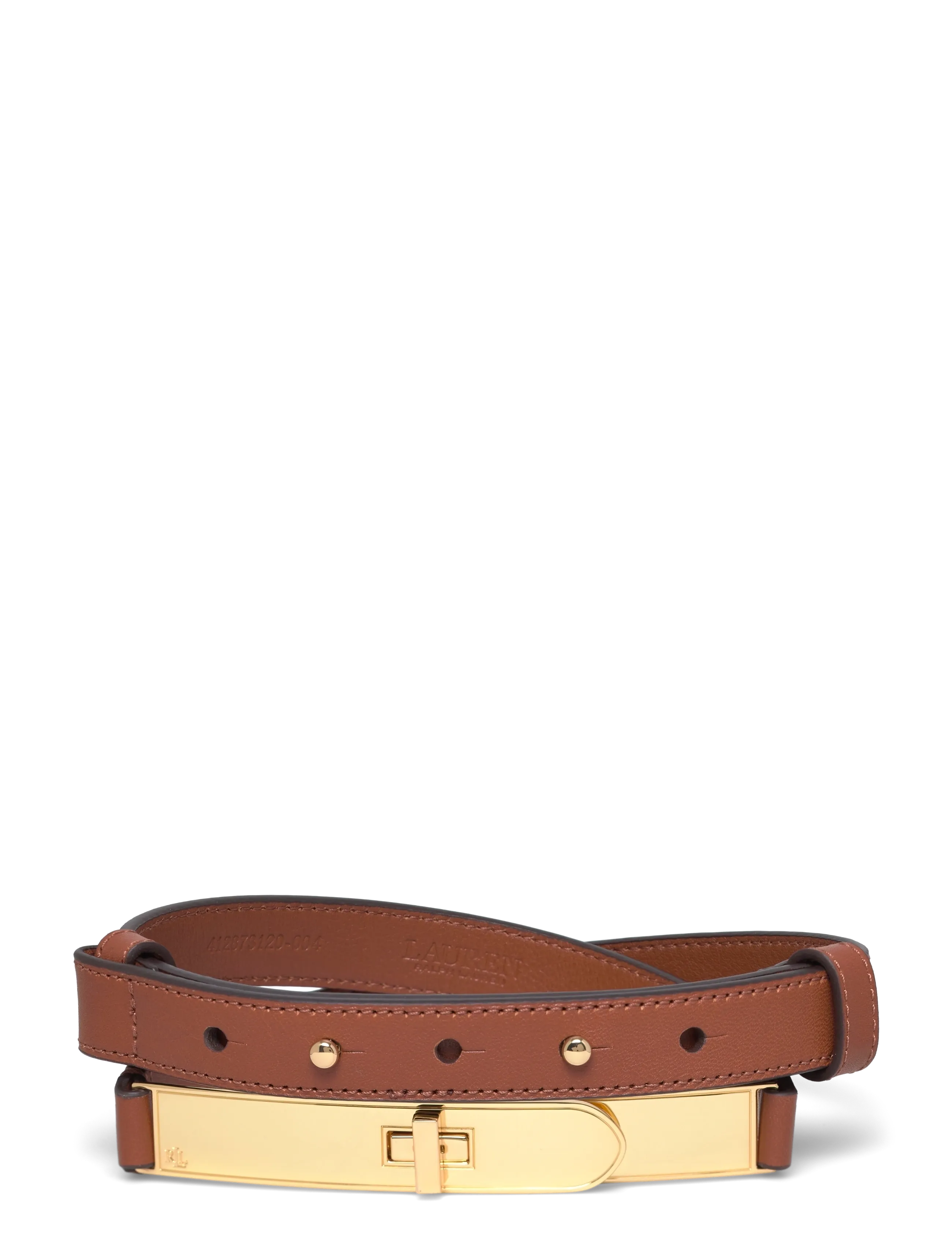 Lauren Ralph Lauren Turn-Lock Skinny Leather Belt - Bælter til taljen - LAUREN TAN / brown