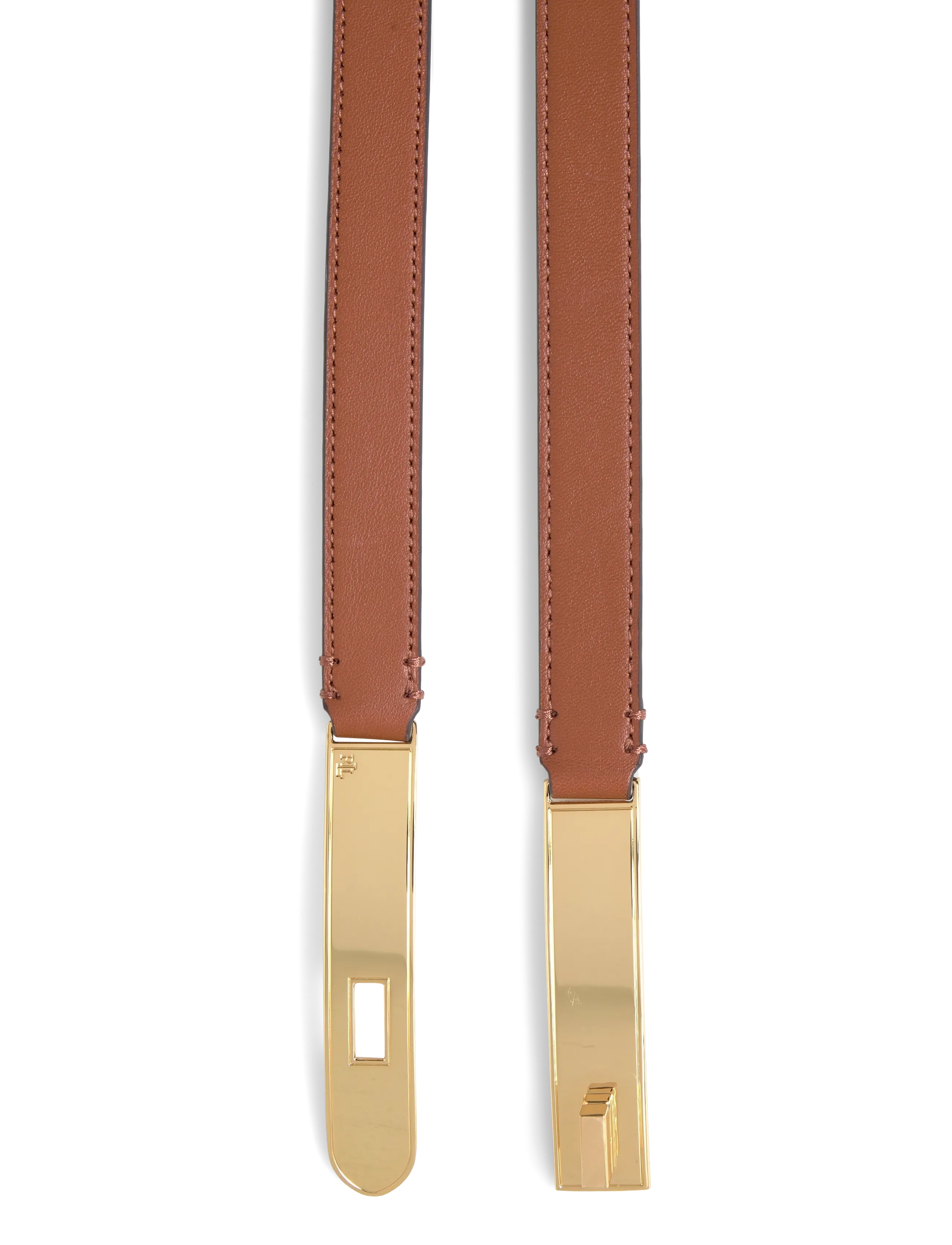 Lauren Ralph Lauren - Turn-Lock Skinny Leather Belt - nahkavyöt - lauren tan - 1