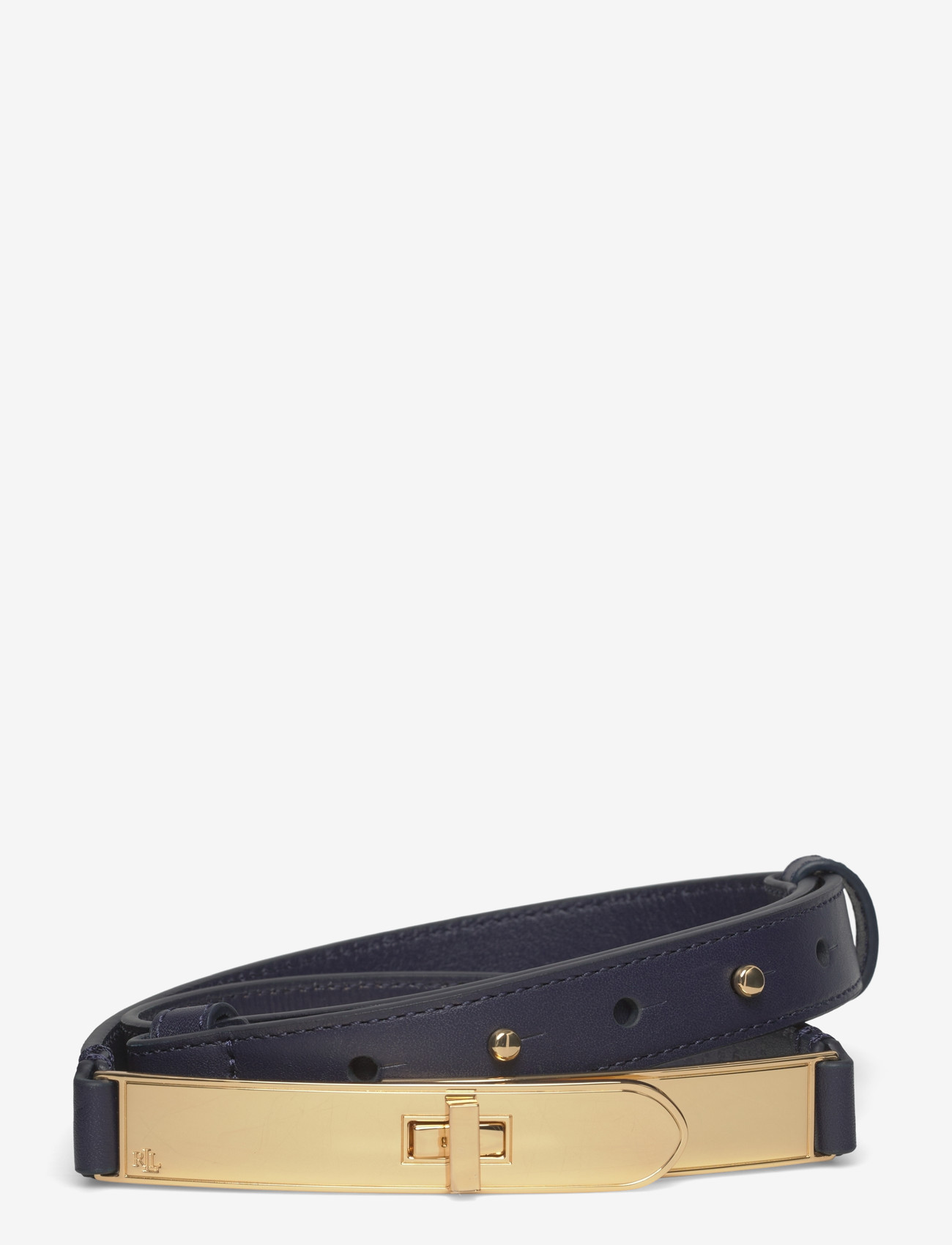 Lauren Ralph Lauren - Turn-Lock Skinny Leather Belt - läderskärp - refined navy - 0