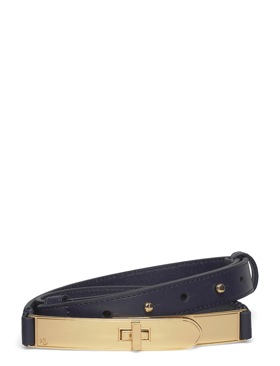 Lauren Ralph Lauren - Turn-Lock Skinny Leather Belt - nahkrihmad - refined navy - 0