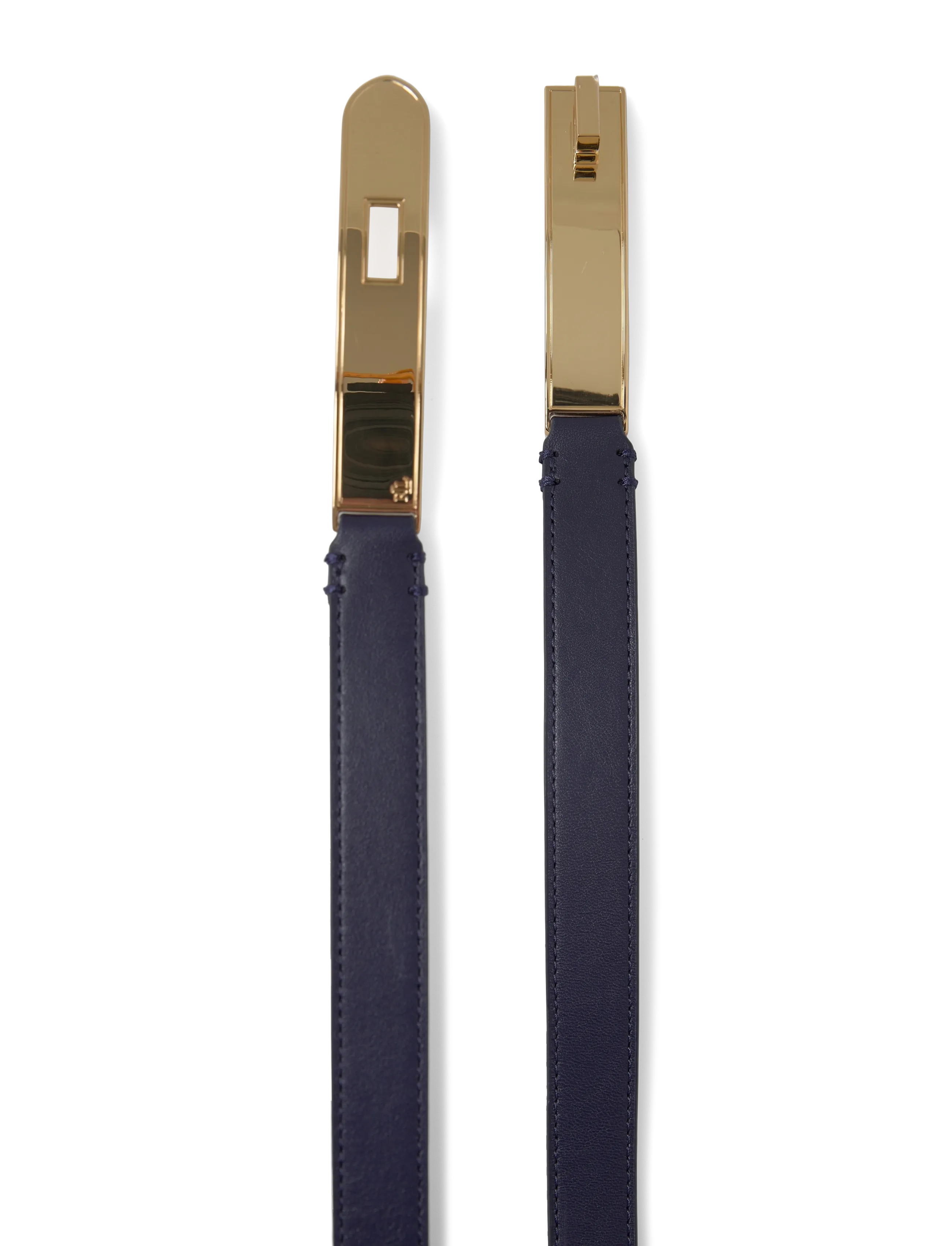 Lauren Ralph Lauren - Turn-Lock Skinny Leather Belt - leather belts - refined navy - 1