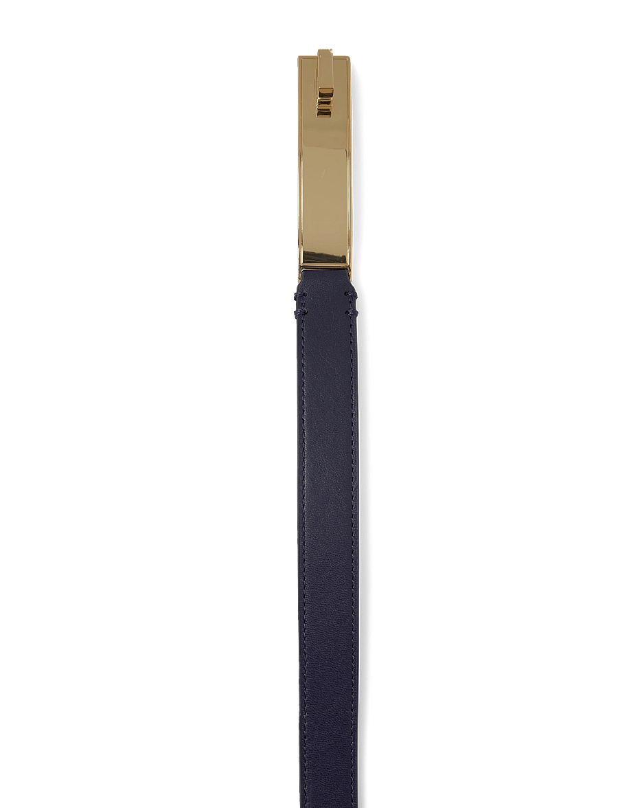 Lauren Ralph Lauren - Turn-Lock Skinny Leather Belt - nahkrihmad - refined navy - 2