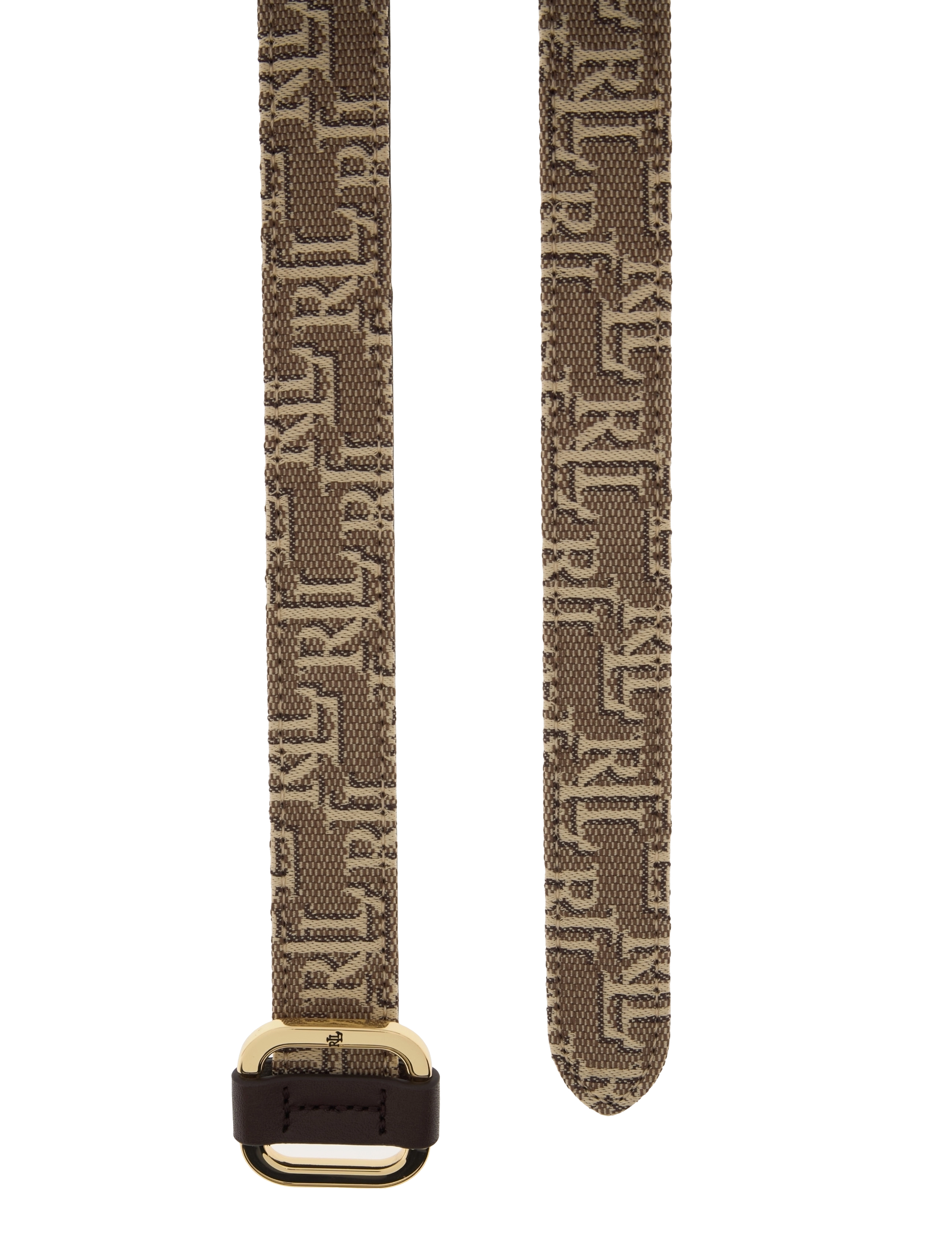 Lauren Ralph Lauren - Monogram Jacquard Slide-Buckle Belt - chestnut brown/ch - 1