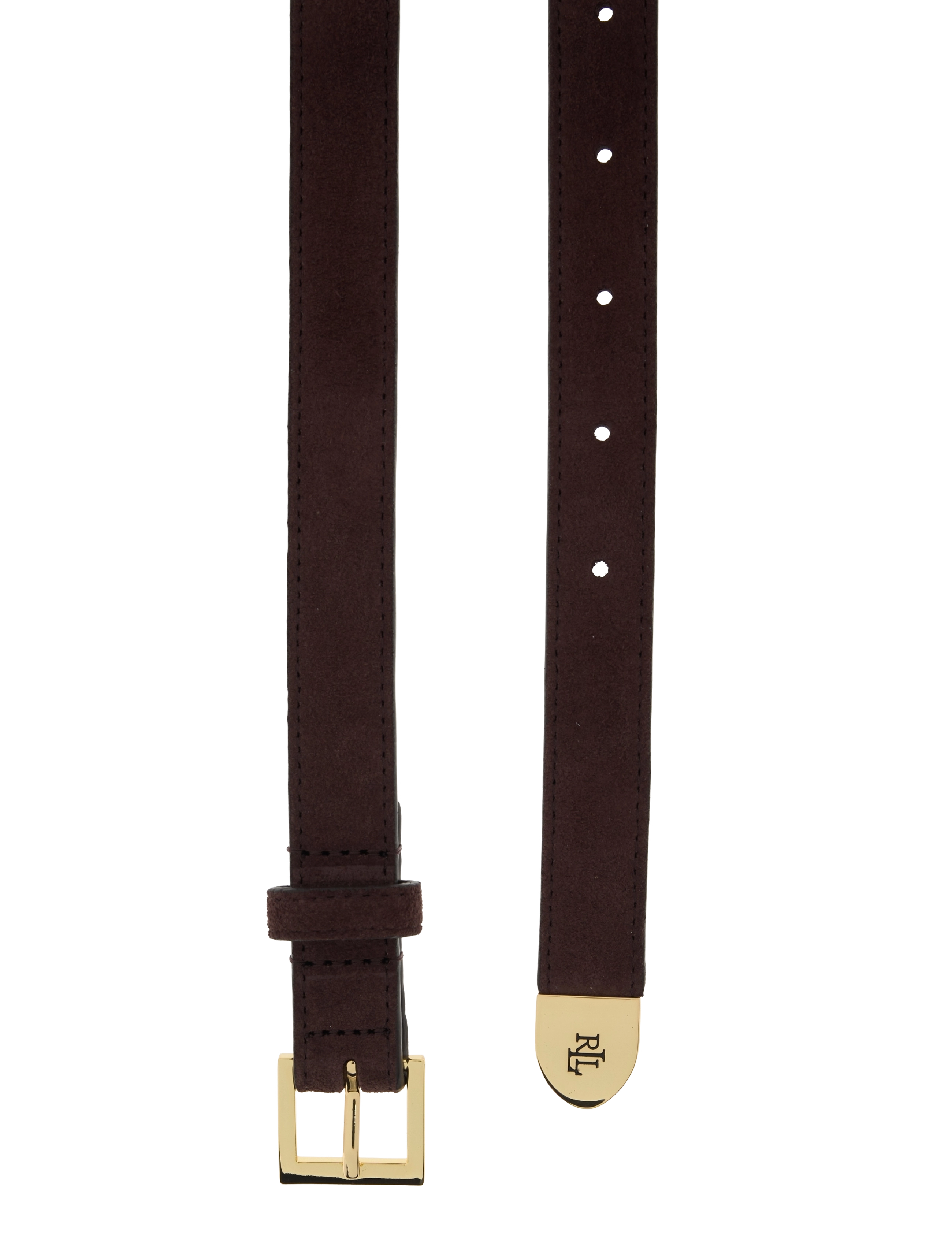 Lauren Ralph Lauren - Suede Skinny Belt - chestnut brown - 1