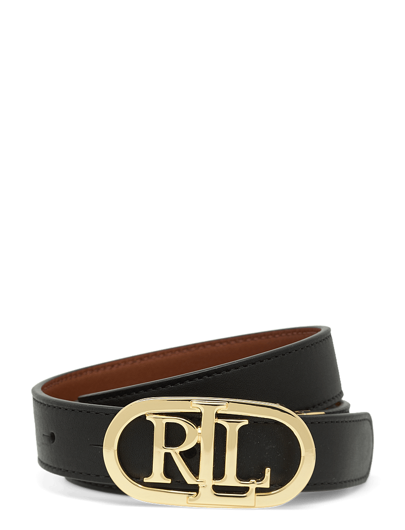 Lauren Ralph Lauren - Oval-Logo Reversible Leather Skinny Belt - casual gürtel - black/tan - 0