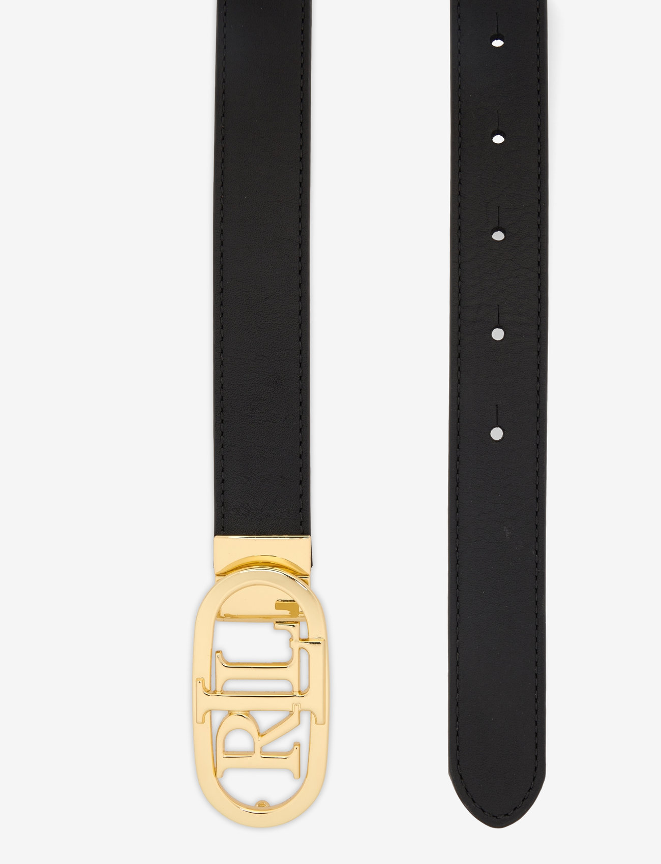 Lauren Ralph Lauren - Oval-Logo Reversible Leather Skinny Belt - casual gürtel - black/tan - 1