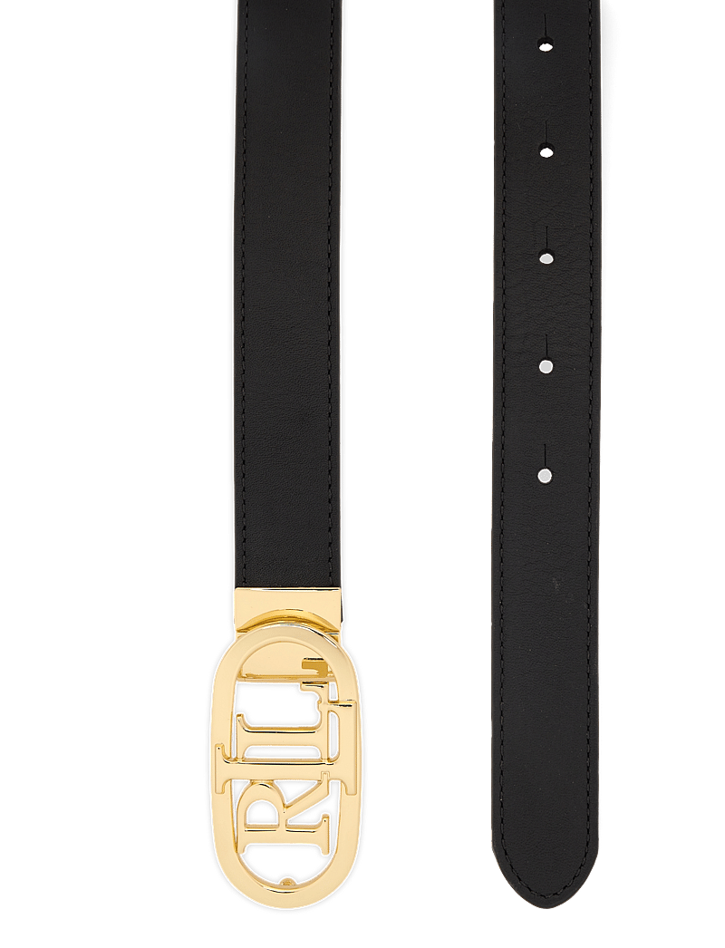 Lauren Ralph Lauren - Oval-Logo Reversible Leather Skinny Belt - casual gürtel - black/tan - 1