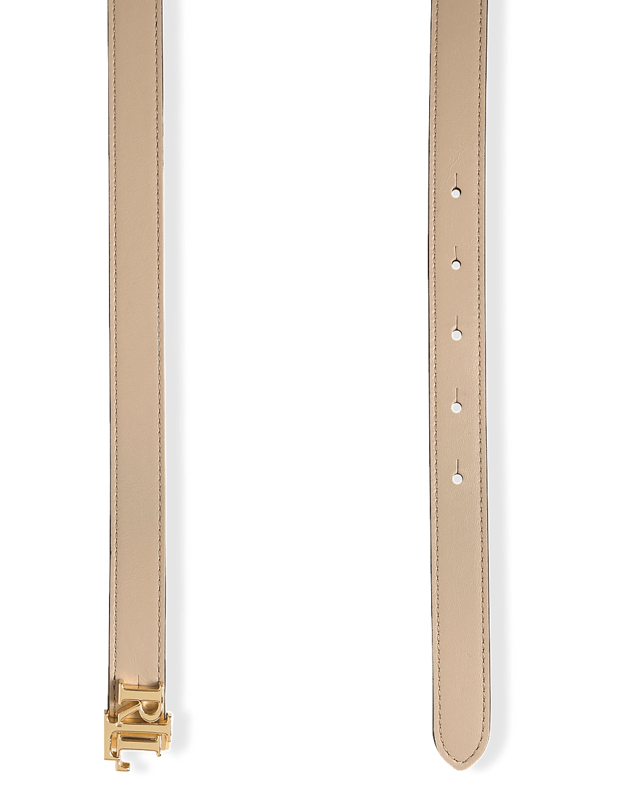 Lauren Ralph Lauren - Logo Reversible Leather Skinny Belt - nahkrihmad - birch tan/white - 1
