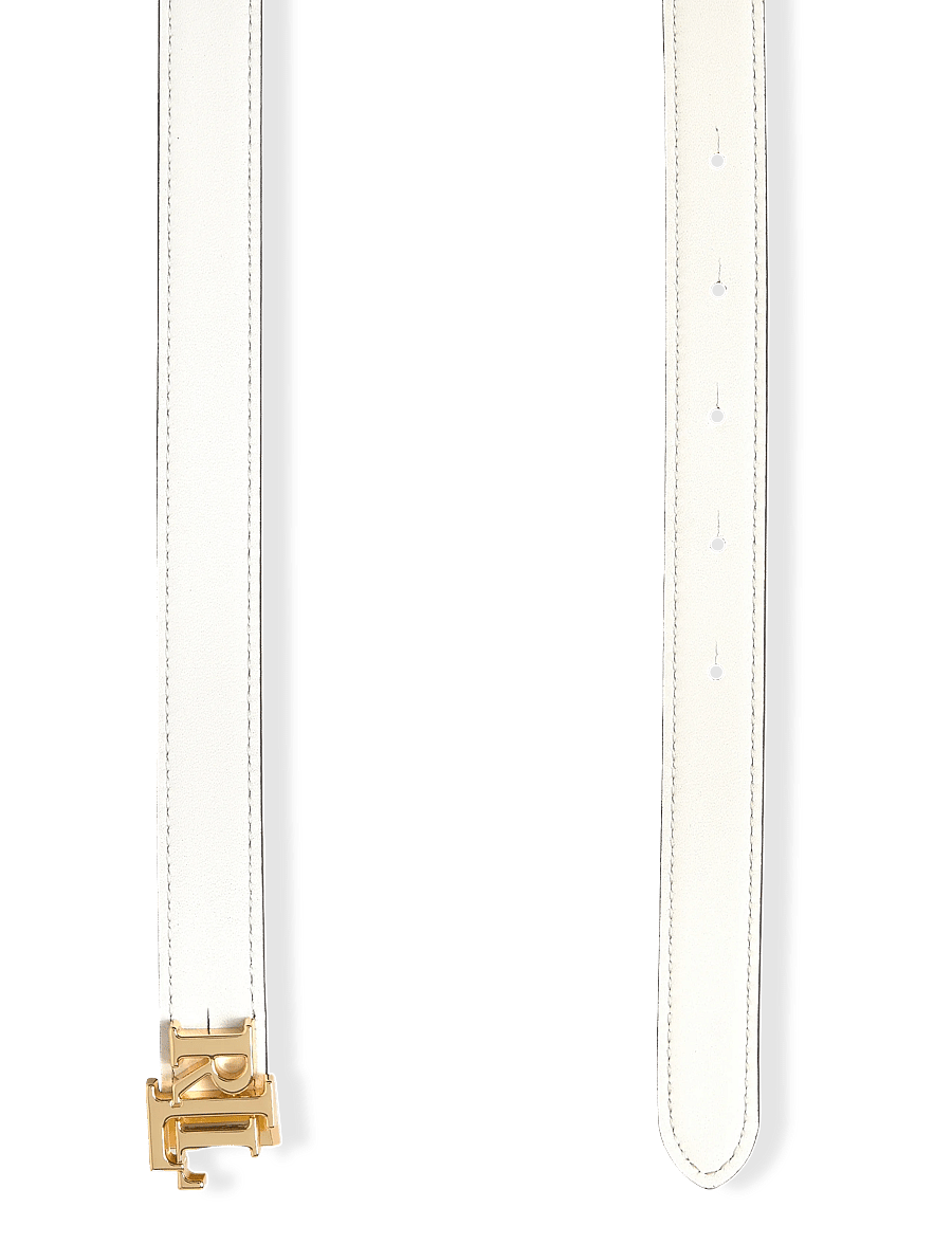 Lauren Ralph Lauren - Logo Reversible Leather Skinny Belt - nahkrihmad - birch tan/white - 2